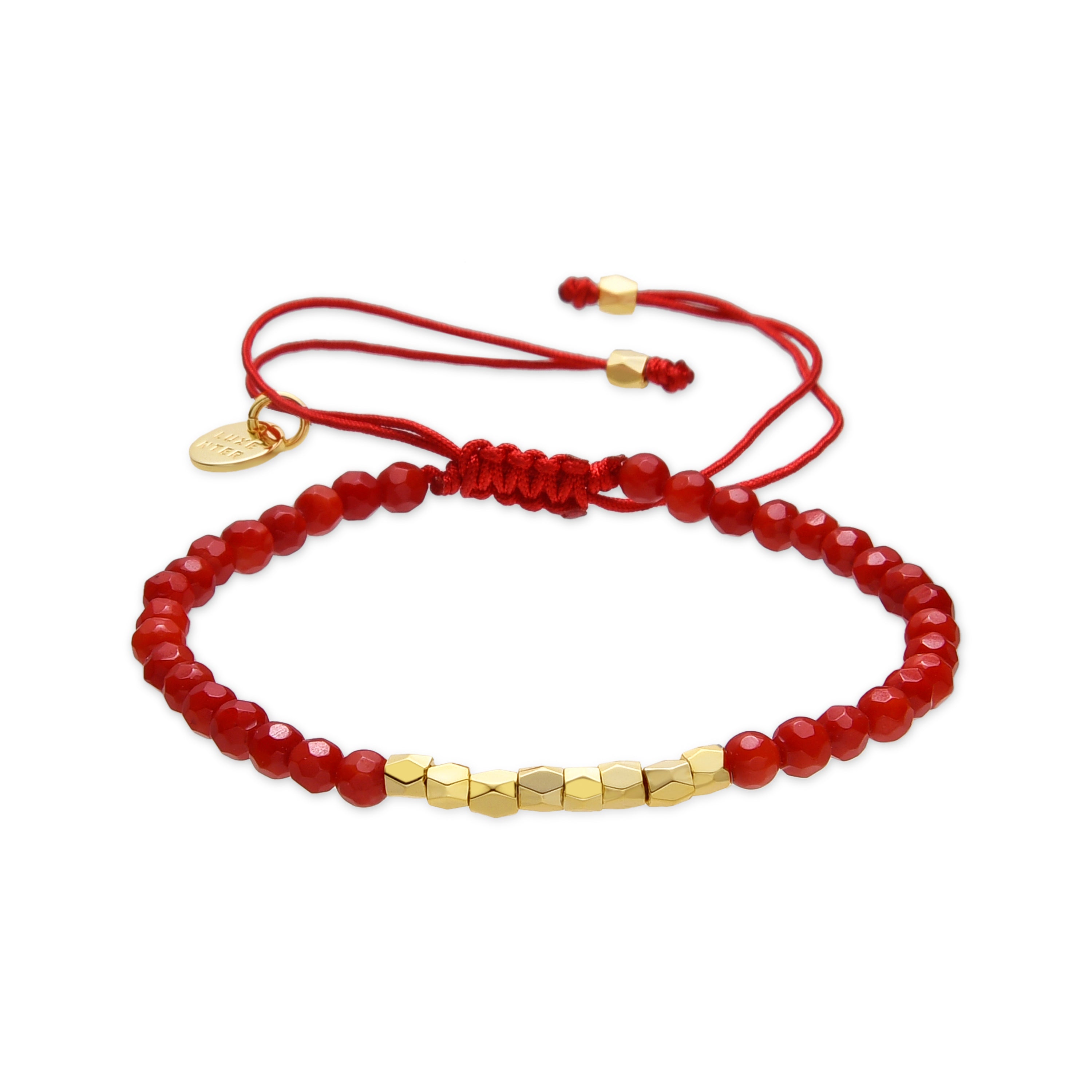 Pulsera acabado oro amarillo de 18k y Coral - Likah