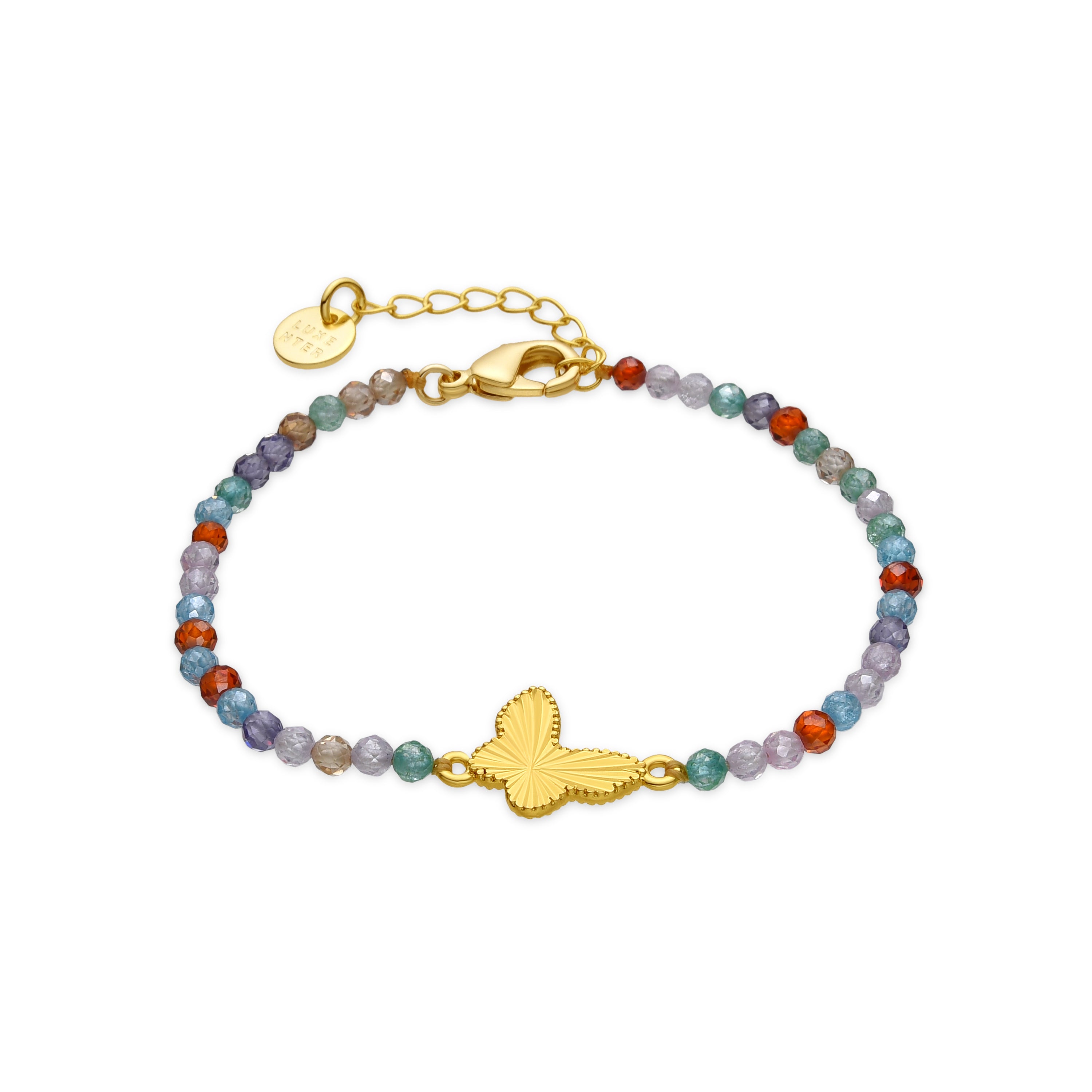 Pulsera acabado oro amarillo de 18k y Cristal Multicolor - Isnor