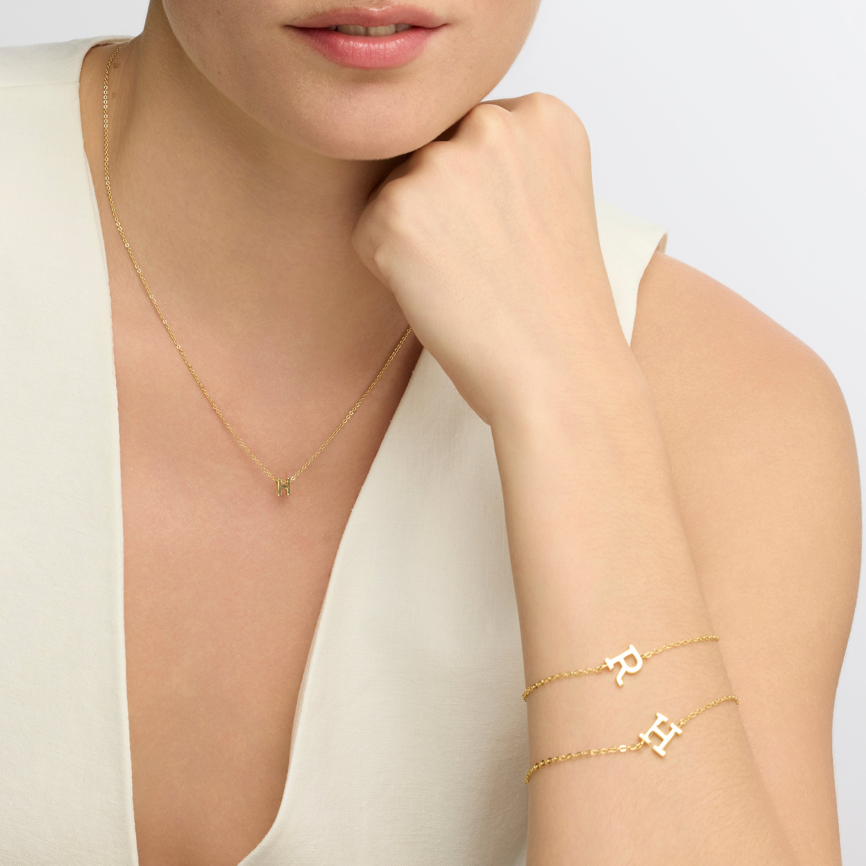 Pulsera acabado oro amarillo 18k - Alphabet