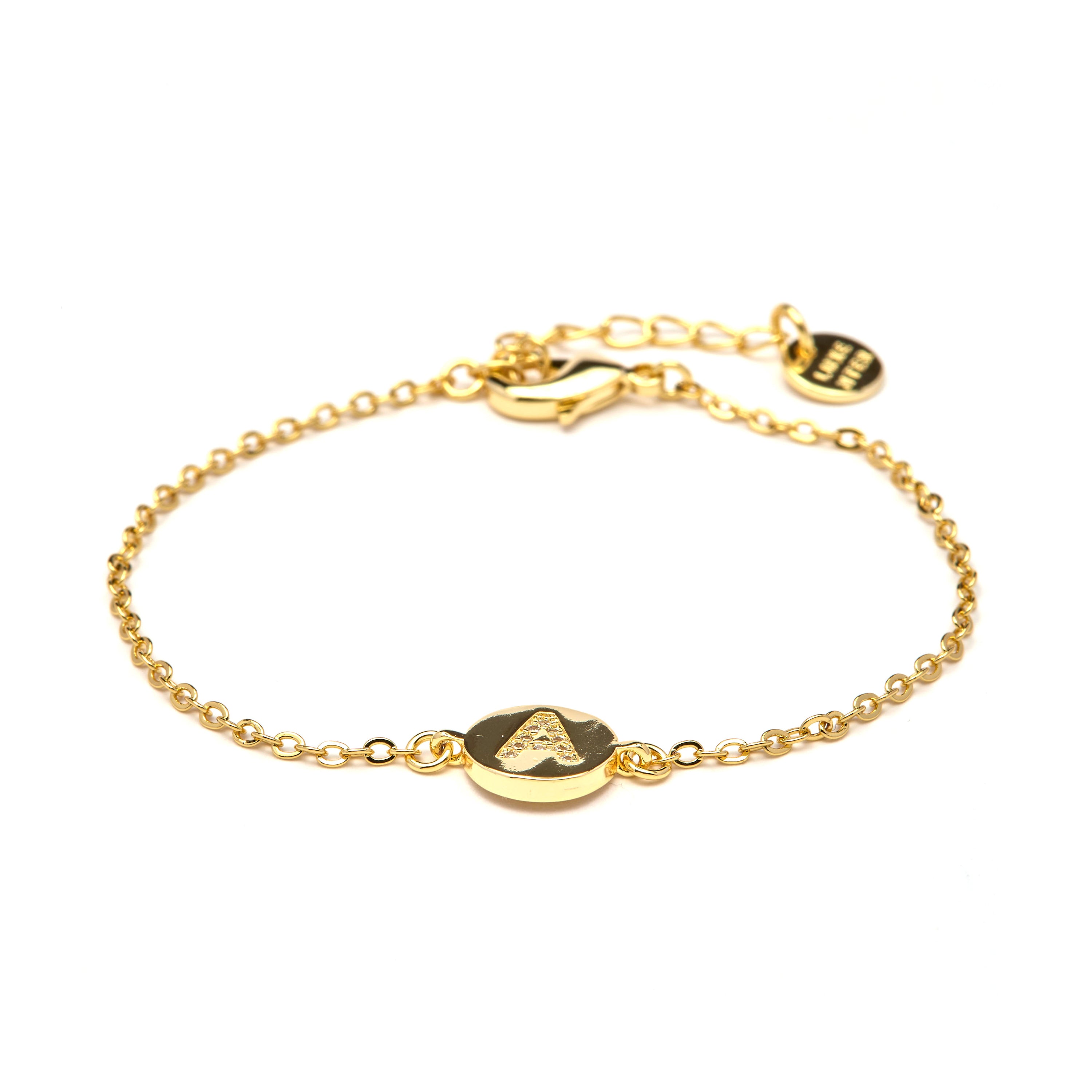 Pulsera con Circonita Brillante acabado oro amarillo 18k - Alphabet