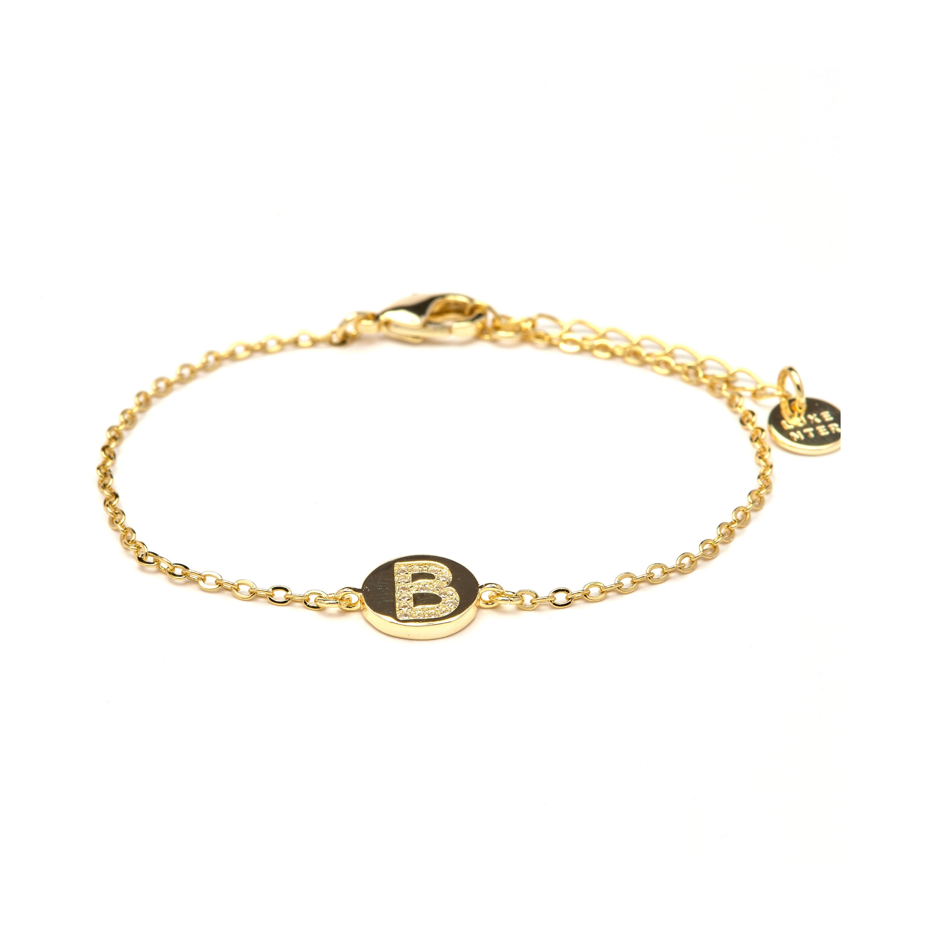 Pulsera con Circonita Brillante acabado oro amarillo 18k - Alphabet