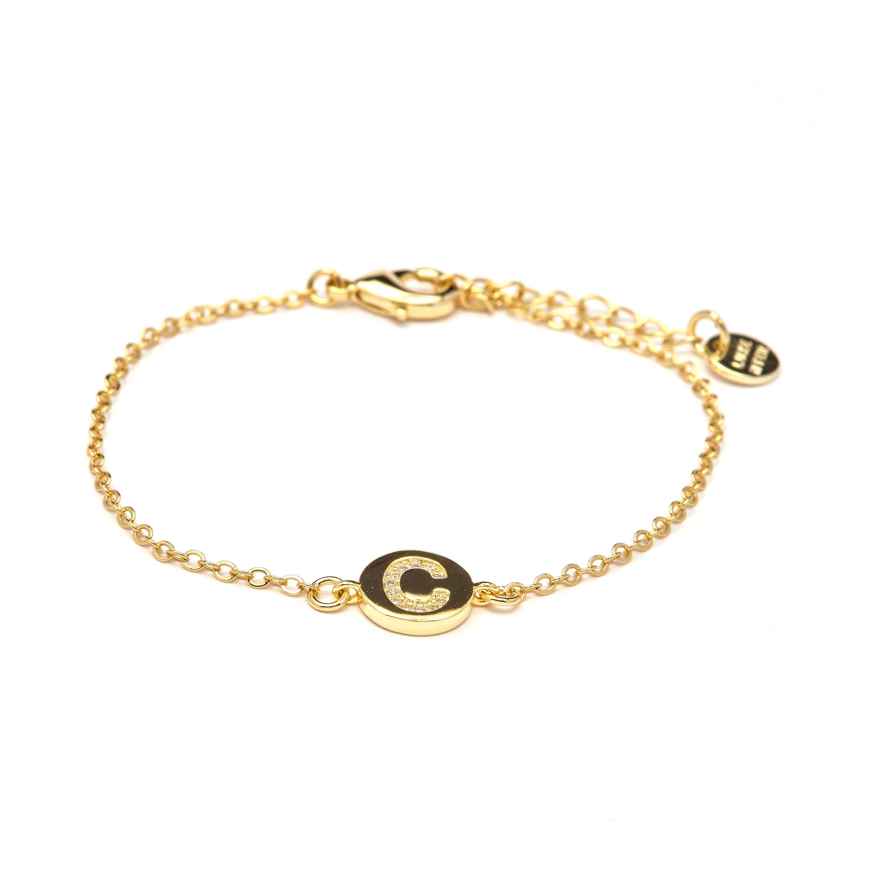 Pulsera con Circonita Brillante acabado oro amarillo 18k - Alphabet
