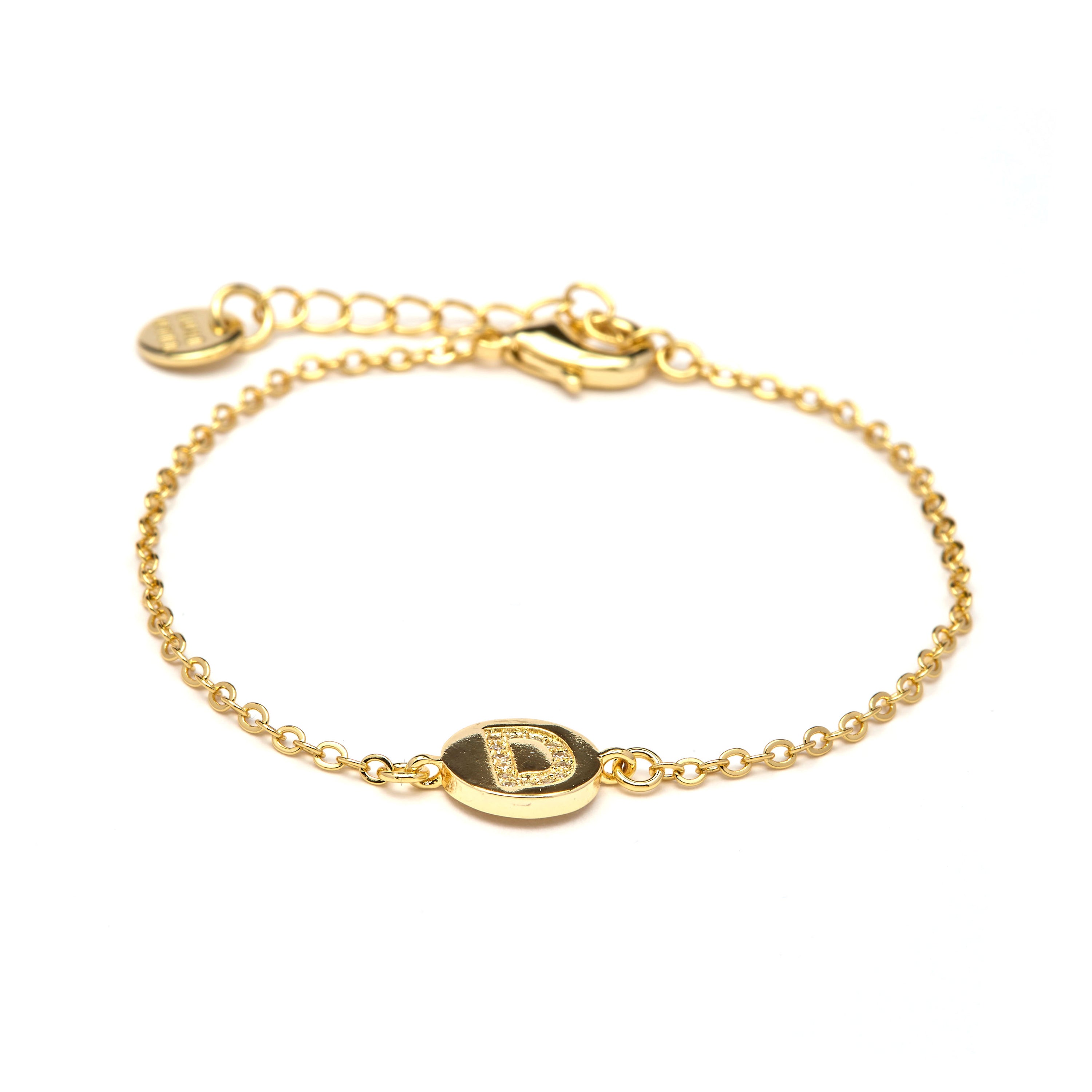 Pulsera con Circonita Brillante acabado oro amarillo 18k - Alphabet