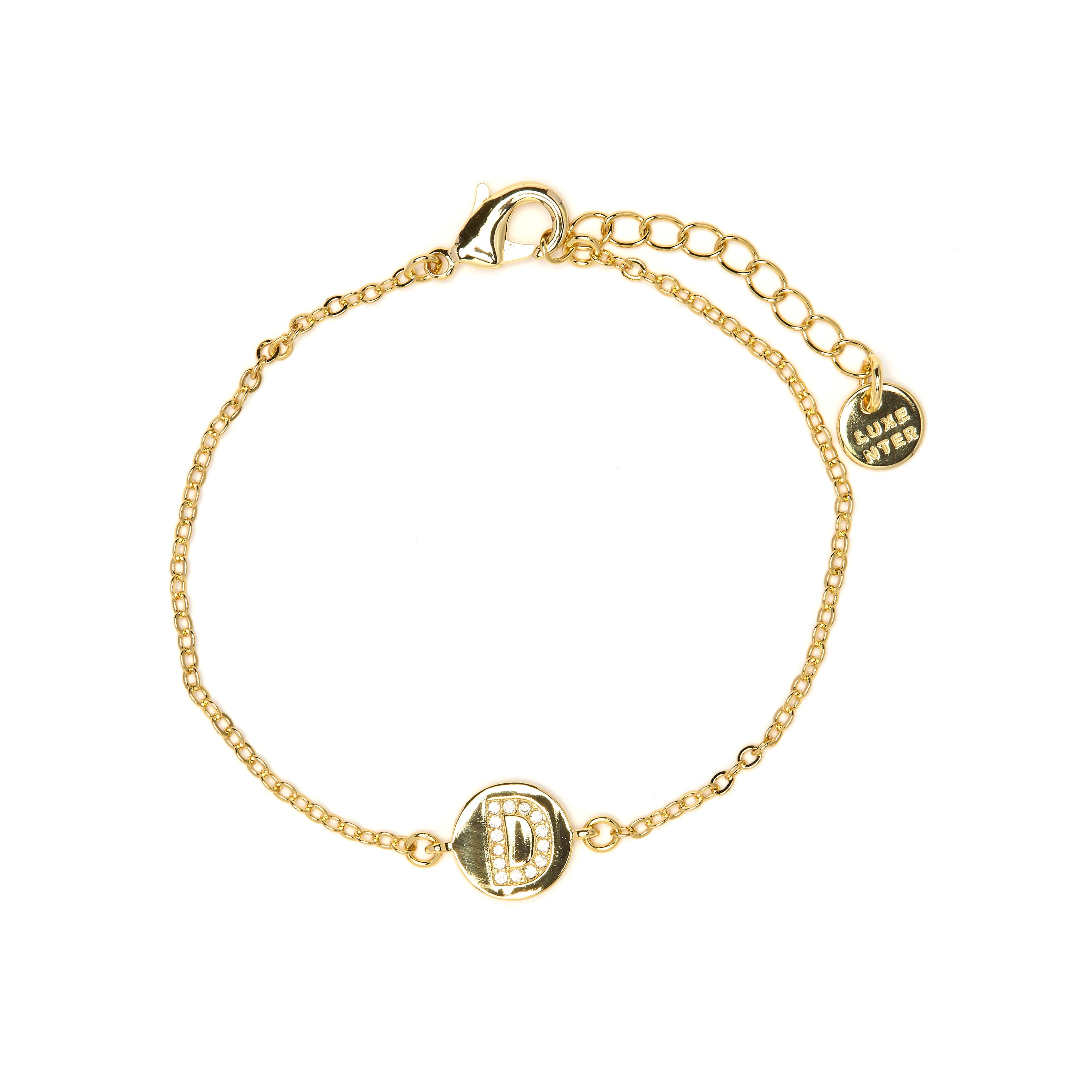 Pulsera con Circonita Brillante acabado oro amarillo 18k - Alphabet