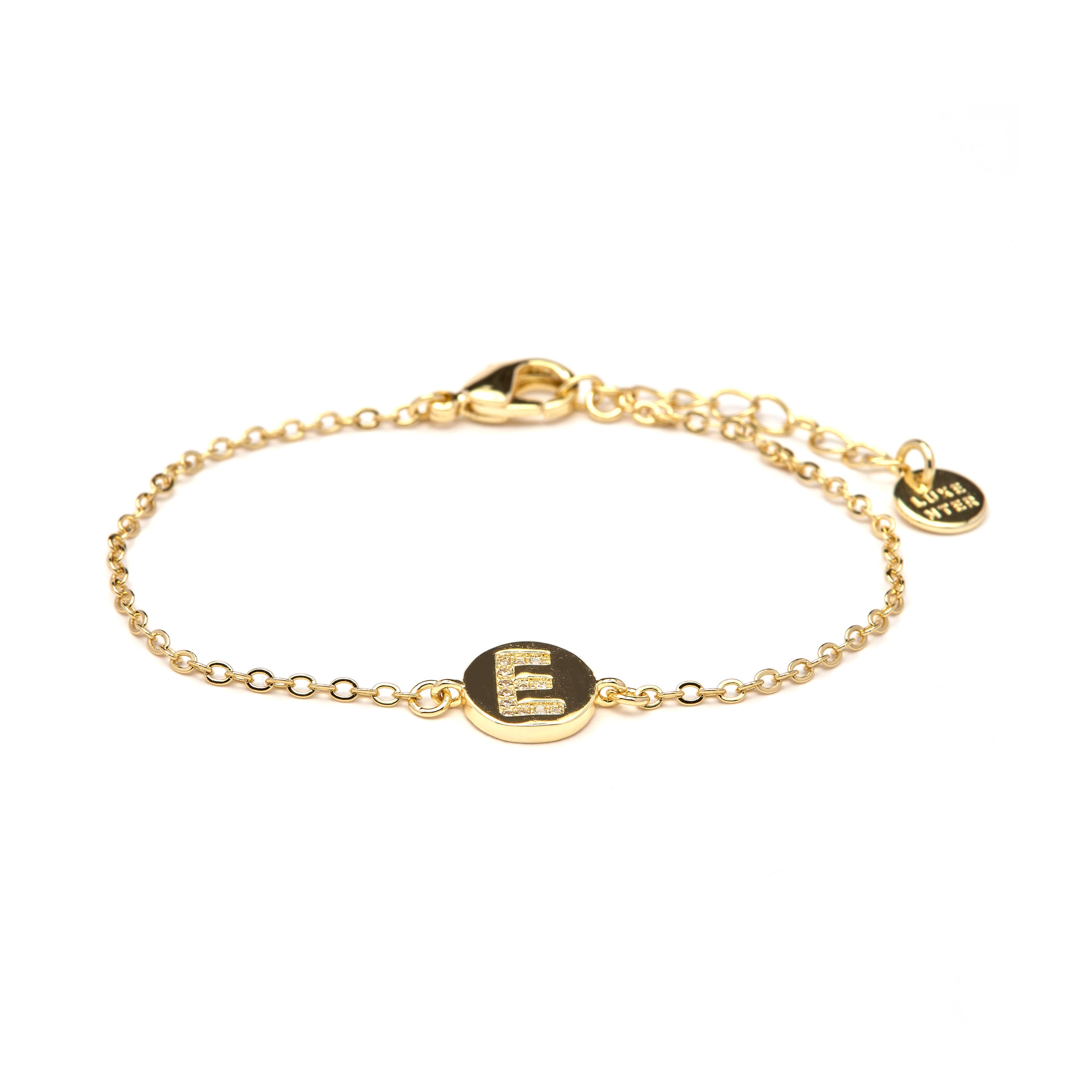 Pulsera con Circonita Brillante acabado oro amarillo 18k - Alphabet
