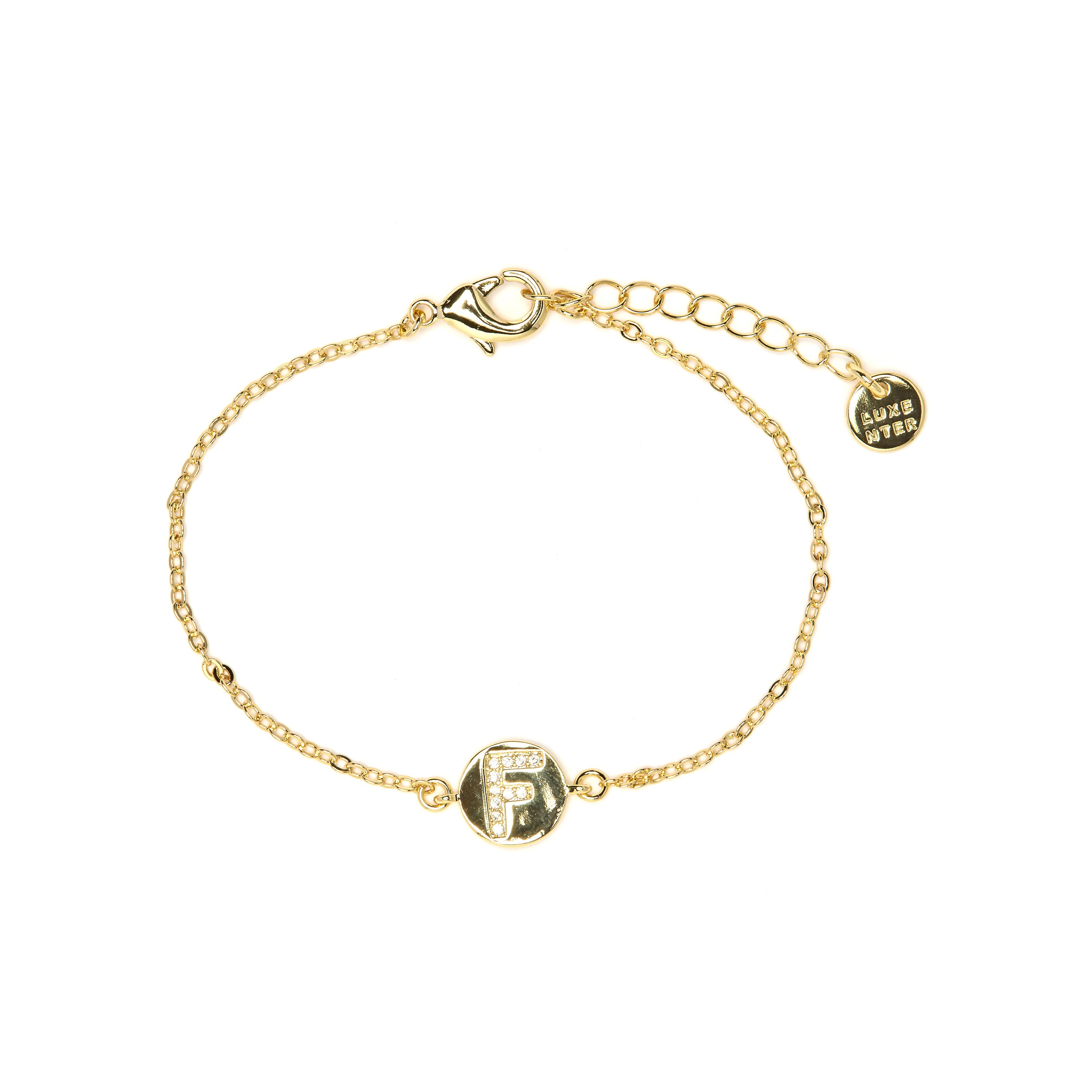 Pulsera con Circonita Brillante acabado oro amarillo 18k - Alphabet