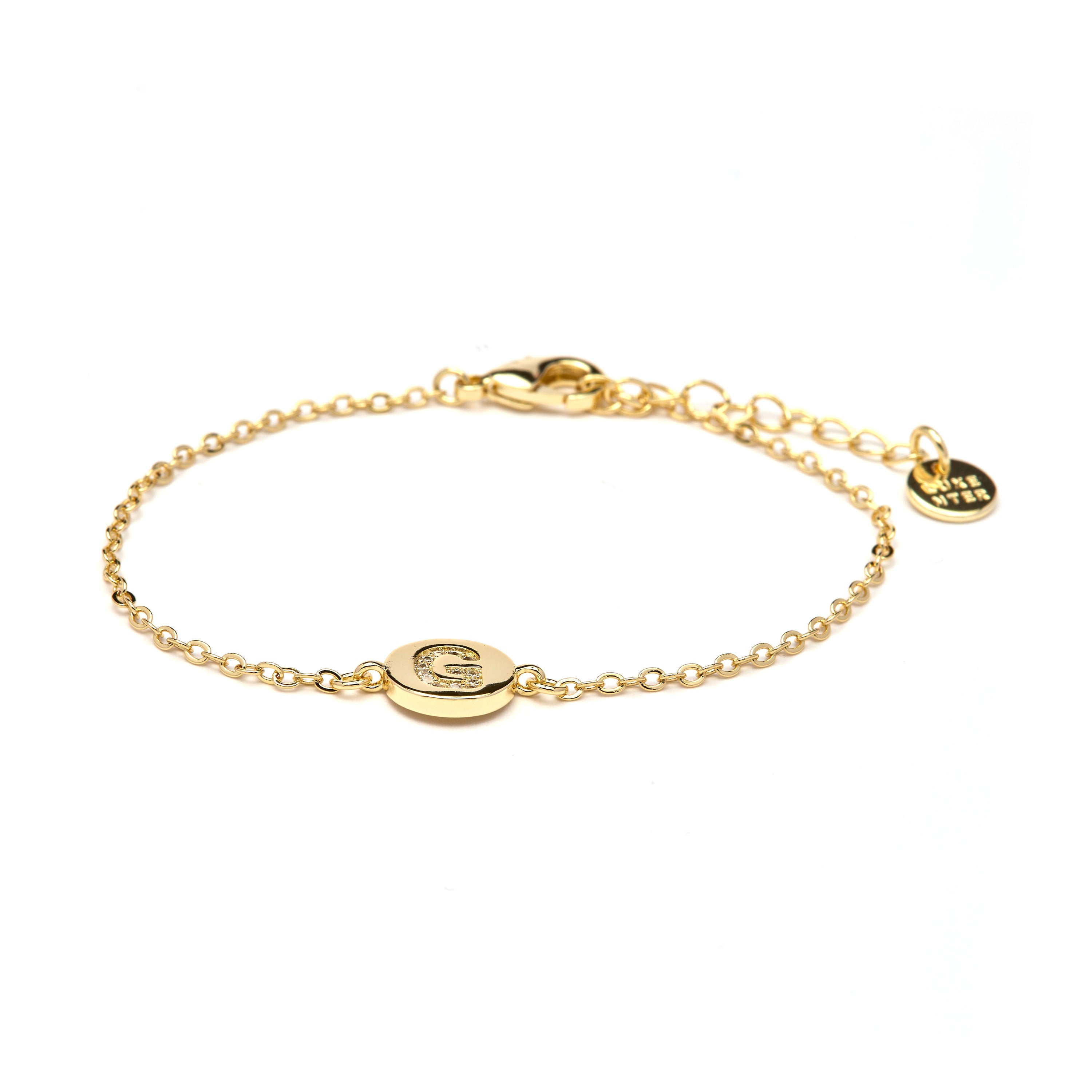 Pulsera con Circonita Brillante acabado oro amarillo 18k - Alphabet