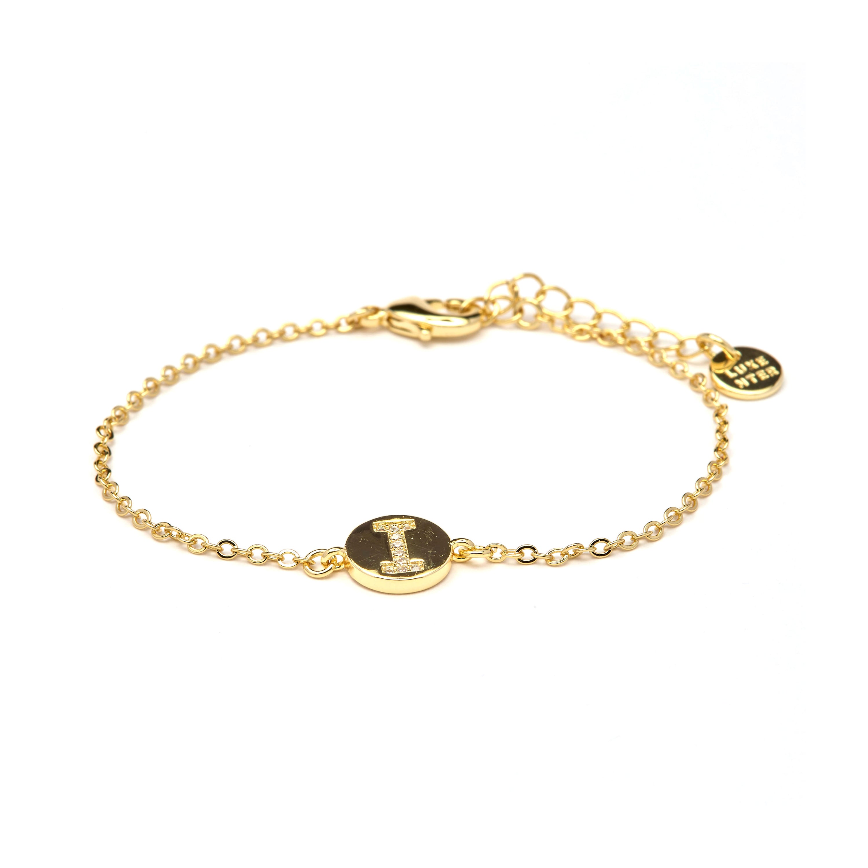 Pulsera con Circonita Brillante acabado oro amarillo 18k - Alphabet