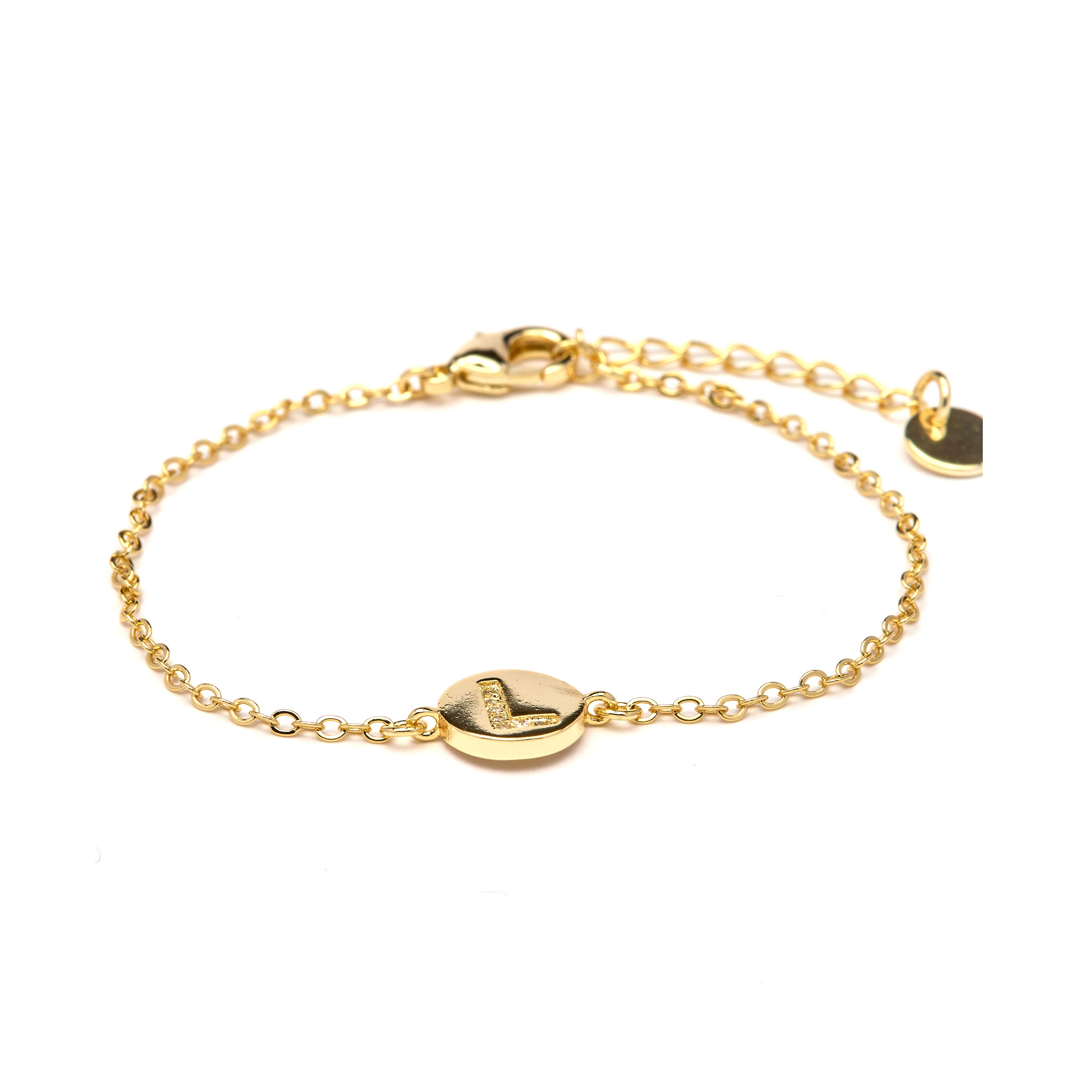 Pulsera con Circonita Brillante acabado oro amarillo 18k - Alphabet
