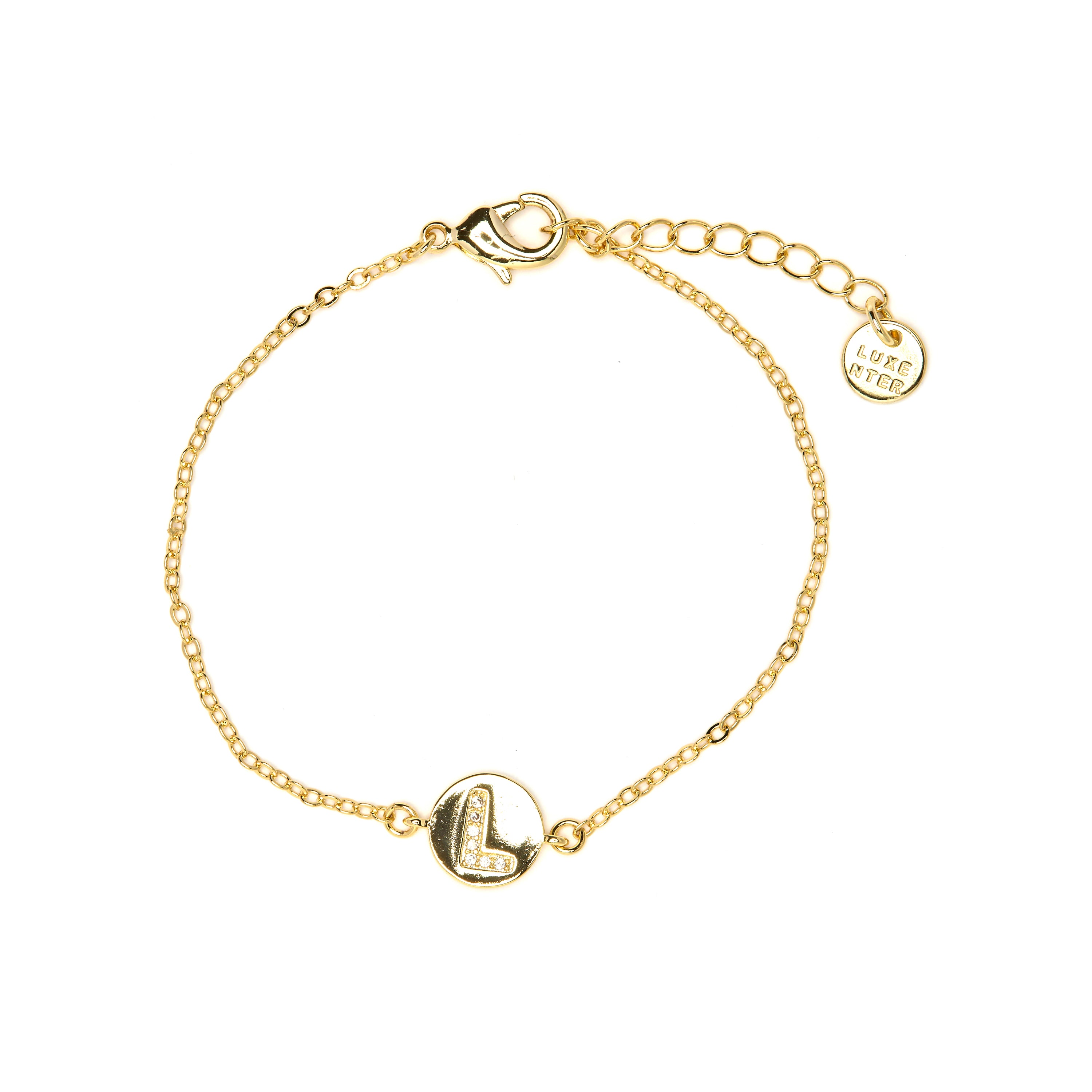 Pulsera con Circonita Brillante acabado oro amarillo 18k - Alphabet