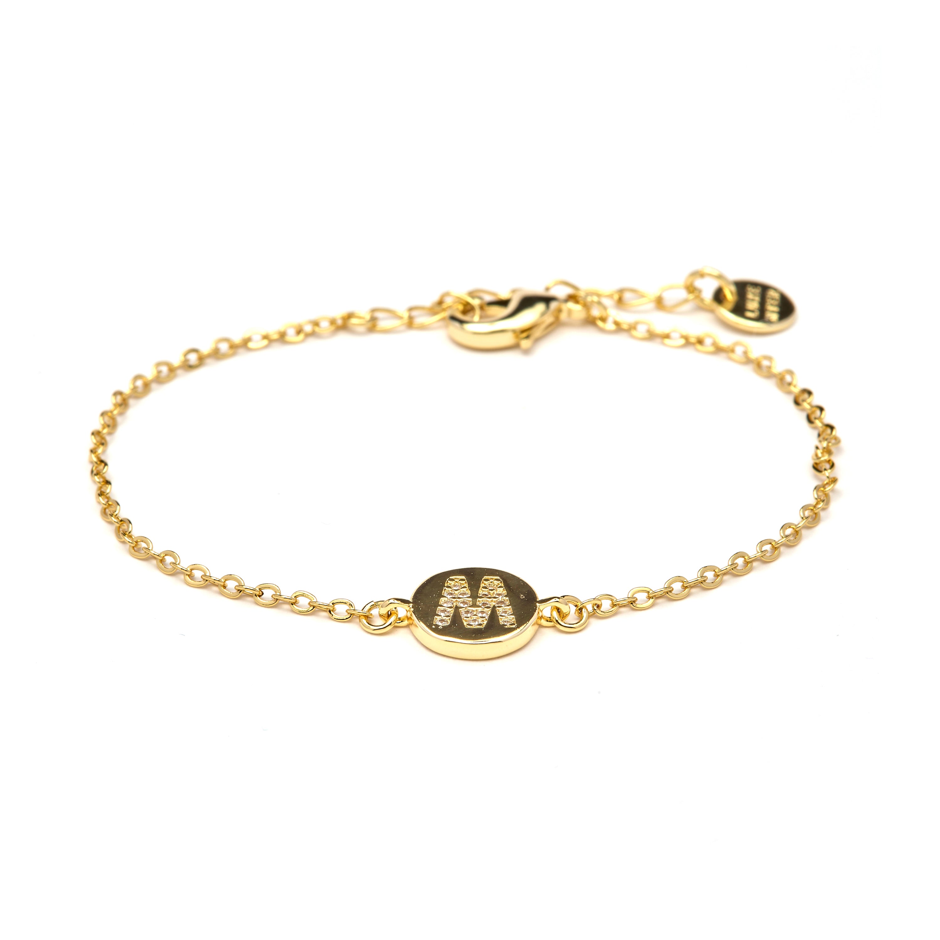 Pulsera con Circonita Brillante acabado oro amarillo 18k - Alphabet