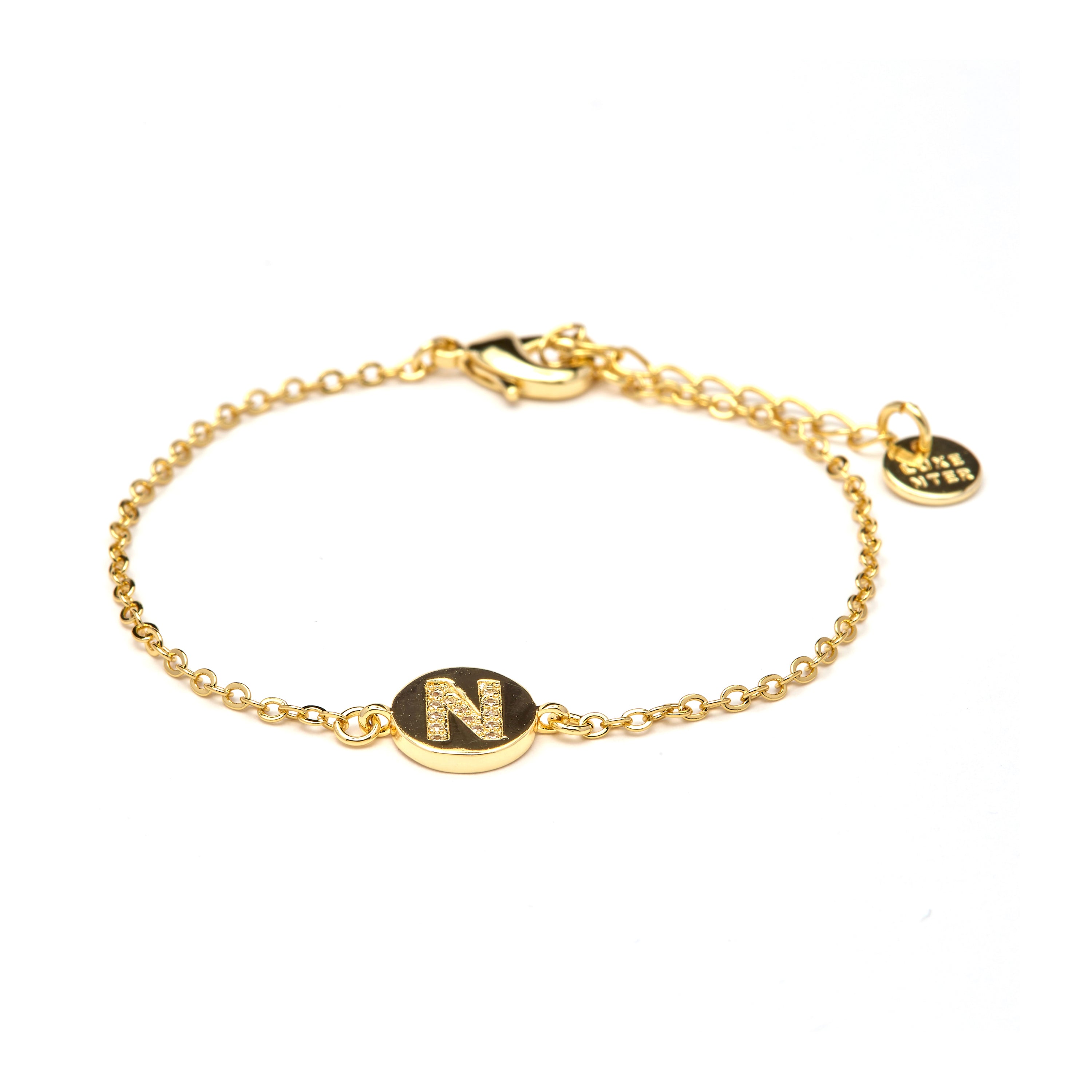 Pulsera con Circonita Brillante acabado oro amarillo 18k - Alphabet