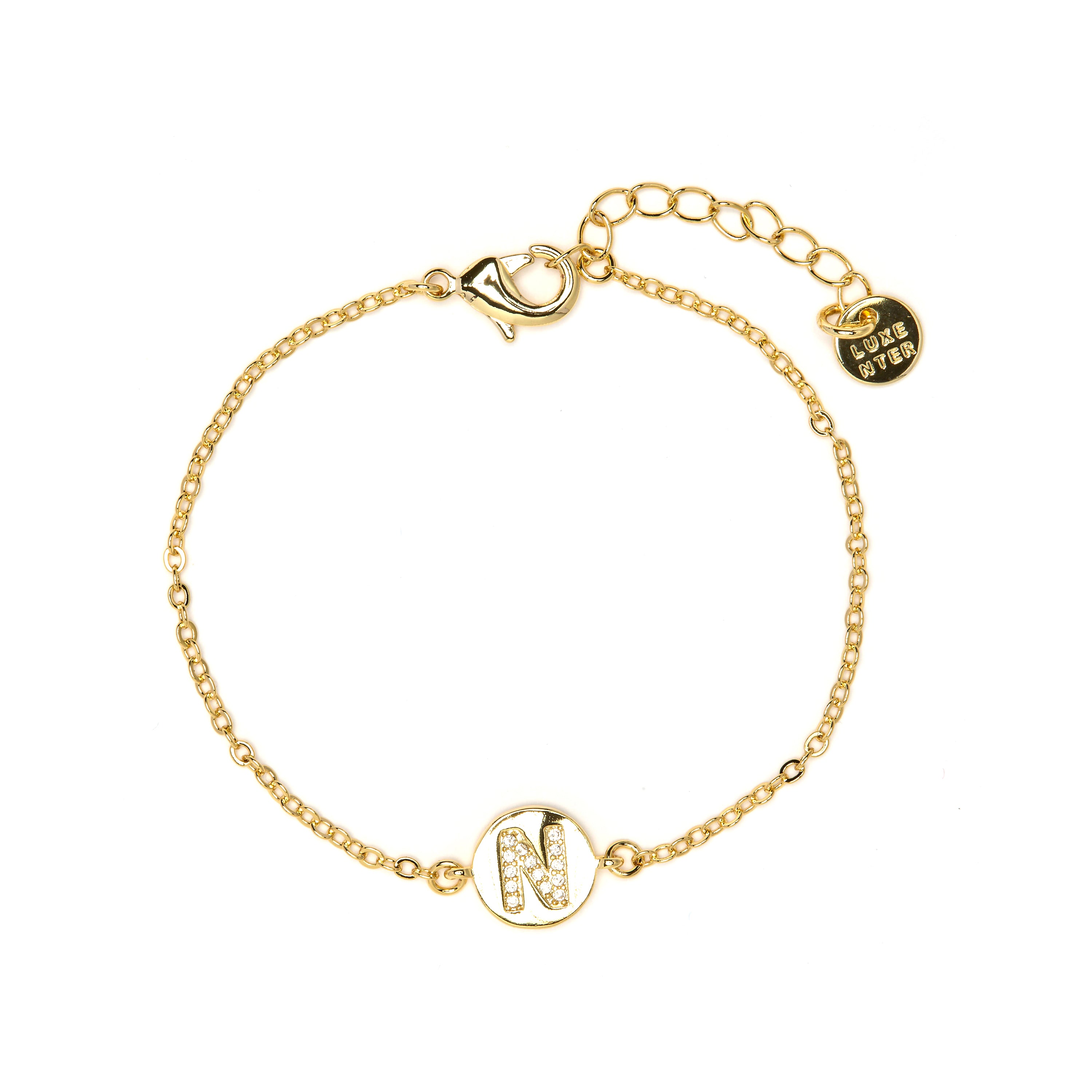 Pulsera con Circonita Brillante acabado oro amarillo 18k - Alphabet