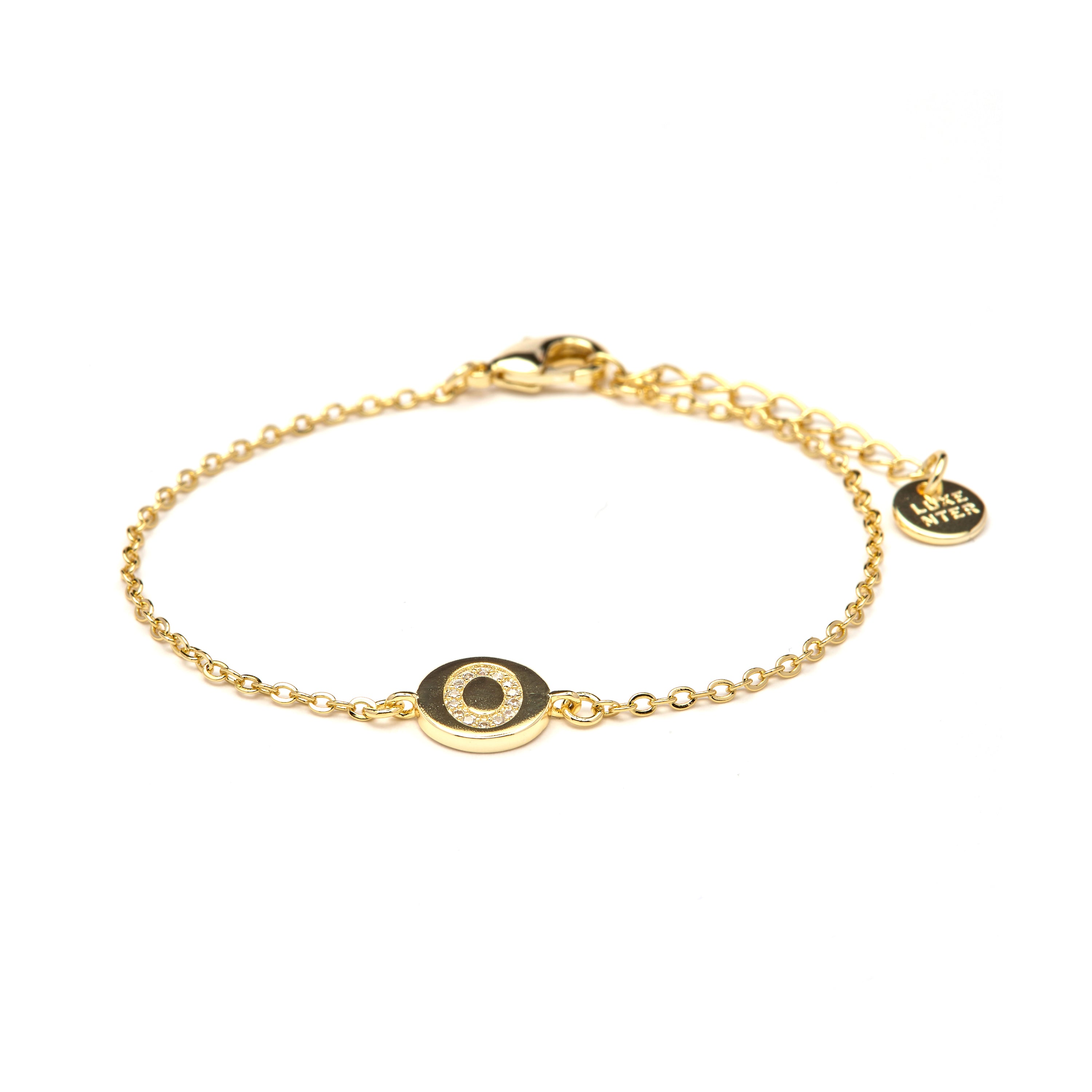Pulsera con Circonita Brillante acabado oro amarillo 18k - Alphabet