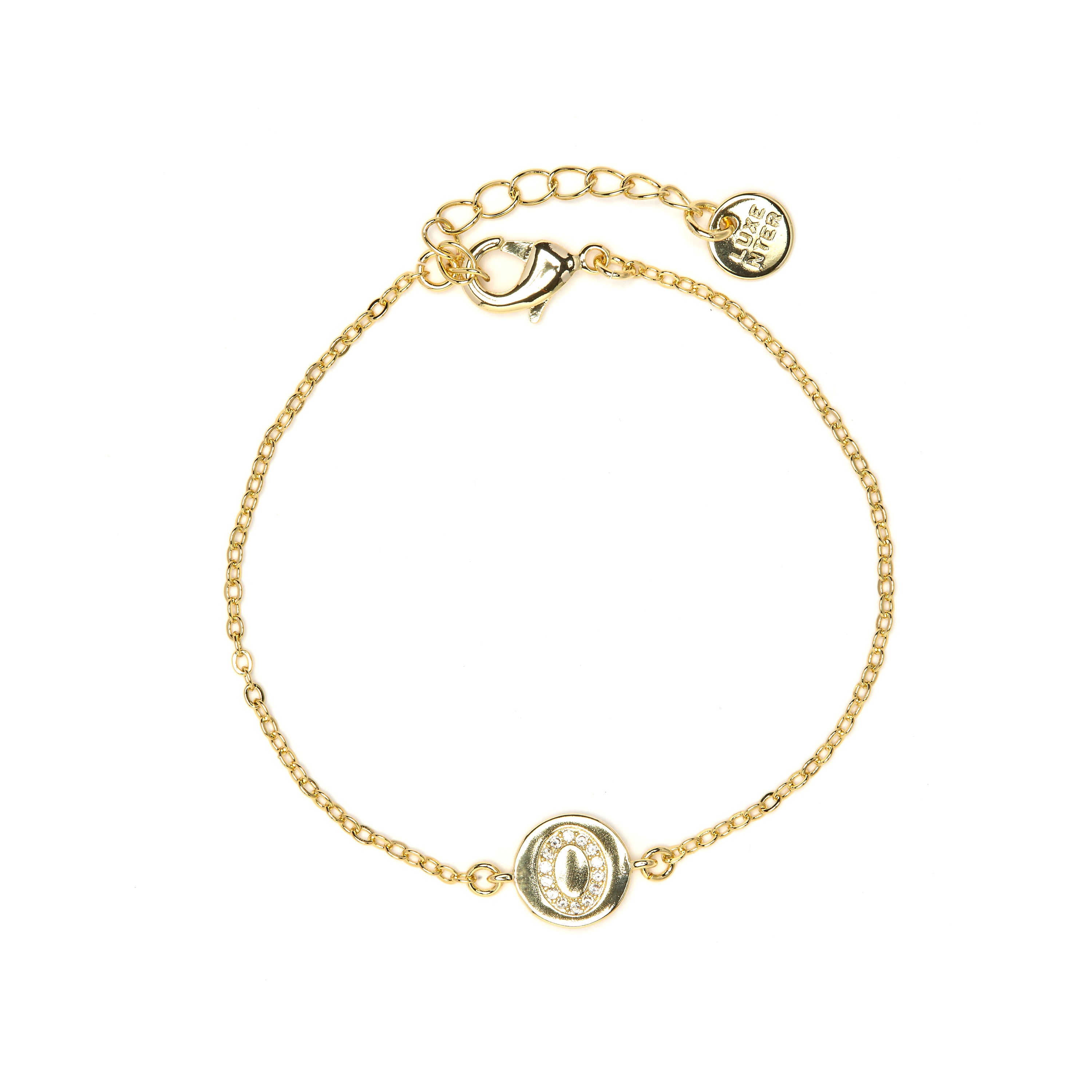 Pulsera con Circonita Brillante acabado oro amarillo 18k - Alphabet