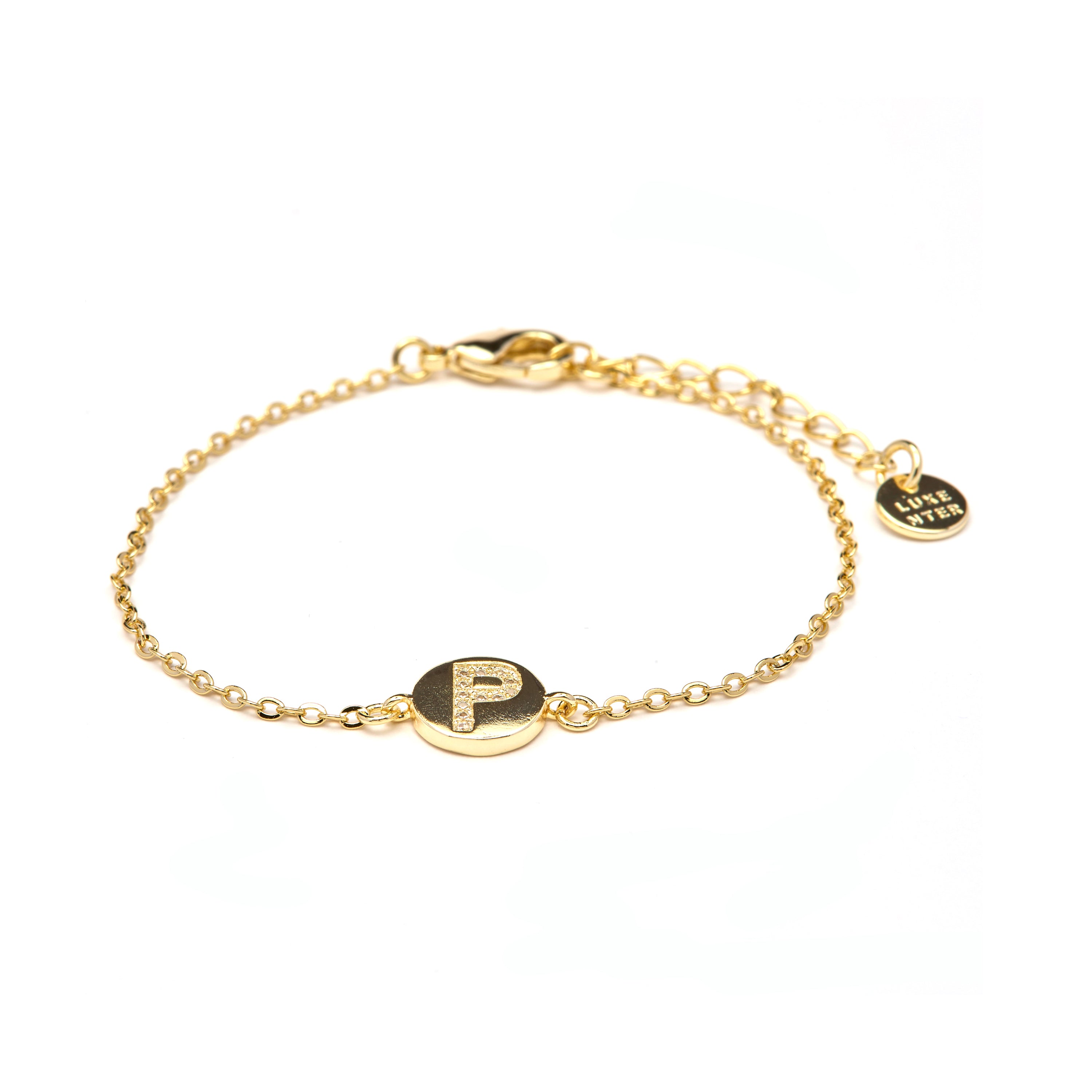 Pulsera con Circonita Brillante acabado oro amarillo 18k - Alphabet