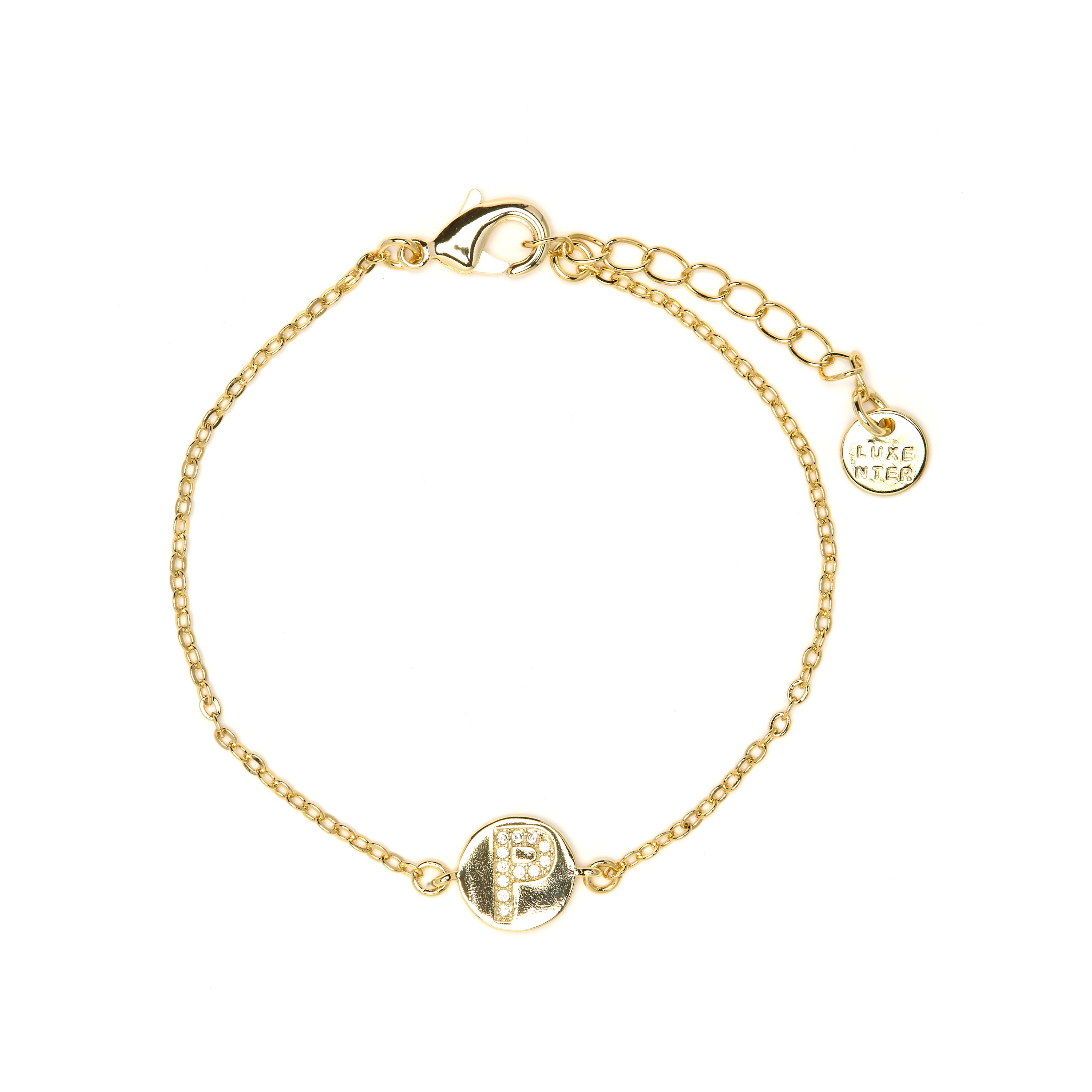 Pulsera con Circonita Brillante acabado oro amarillo 18k - Alphabet
