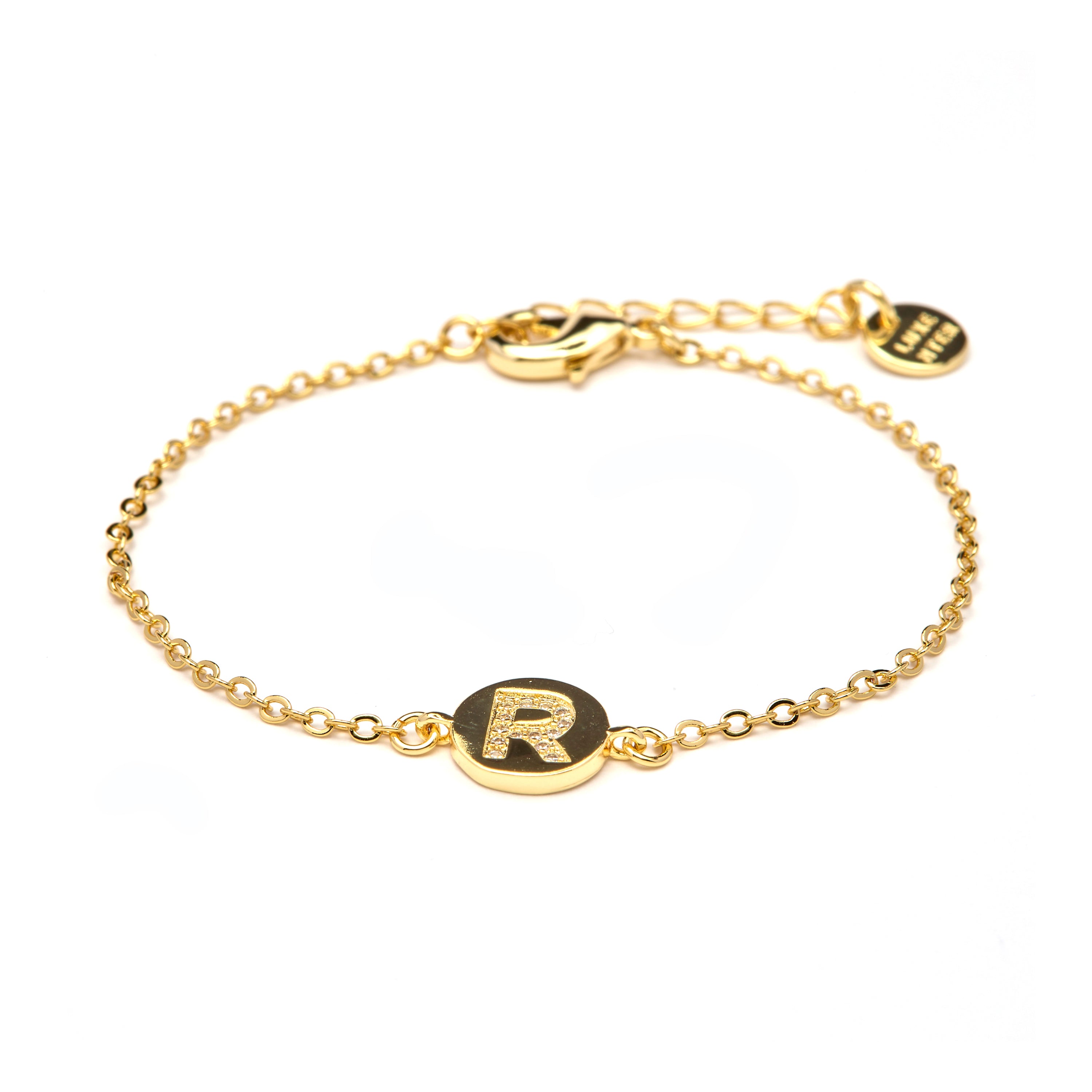 Pulsera con Circonita Brillante acabado oro amarillo 18k - Alphabet