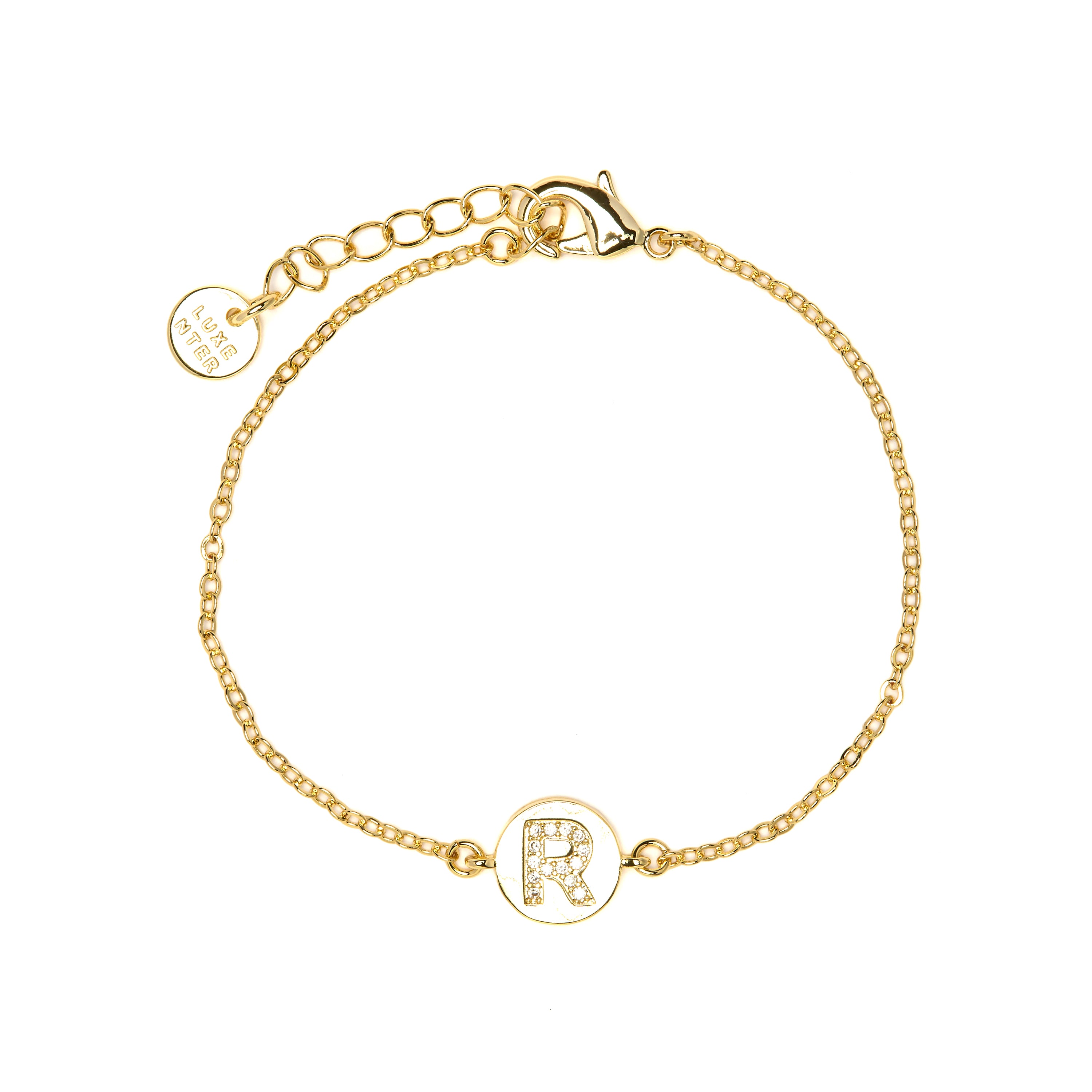 Pulsera con Circonita Brillante acabado oro amarillo 18k - Alphabet
