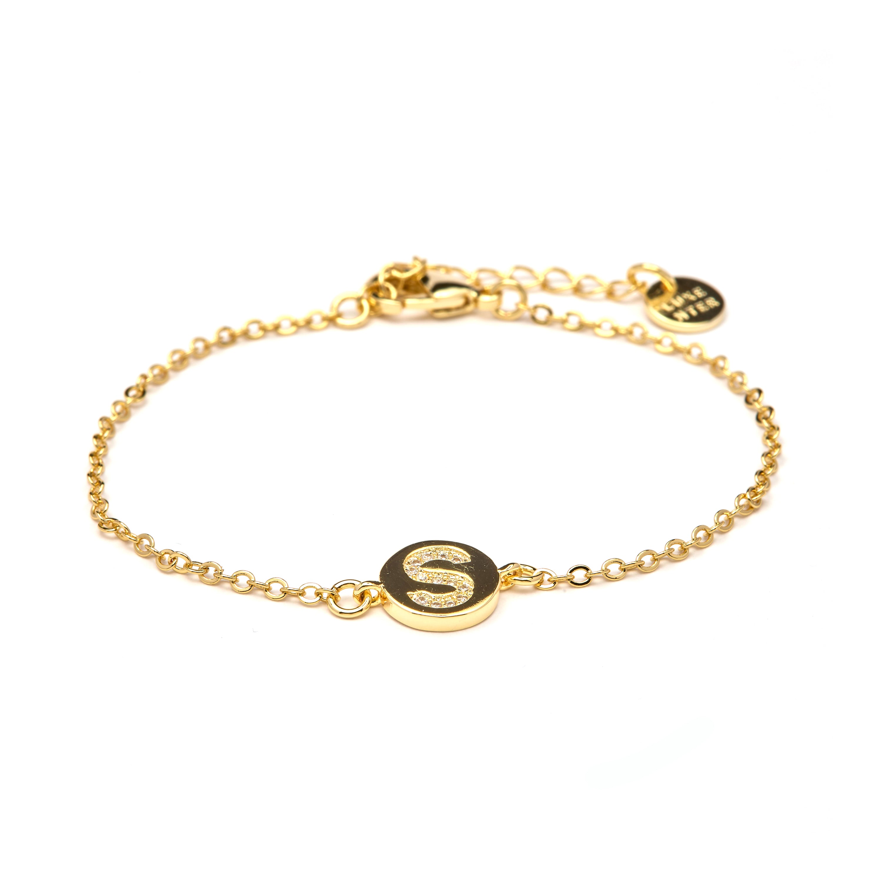 Pulsera con Circonita Brillante acabado oro amarillo 18k - Alphabet