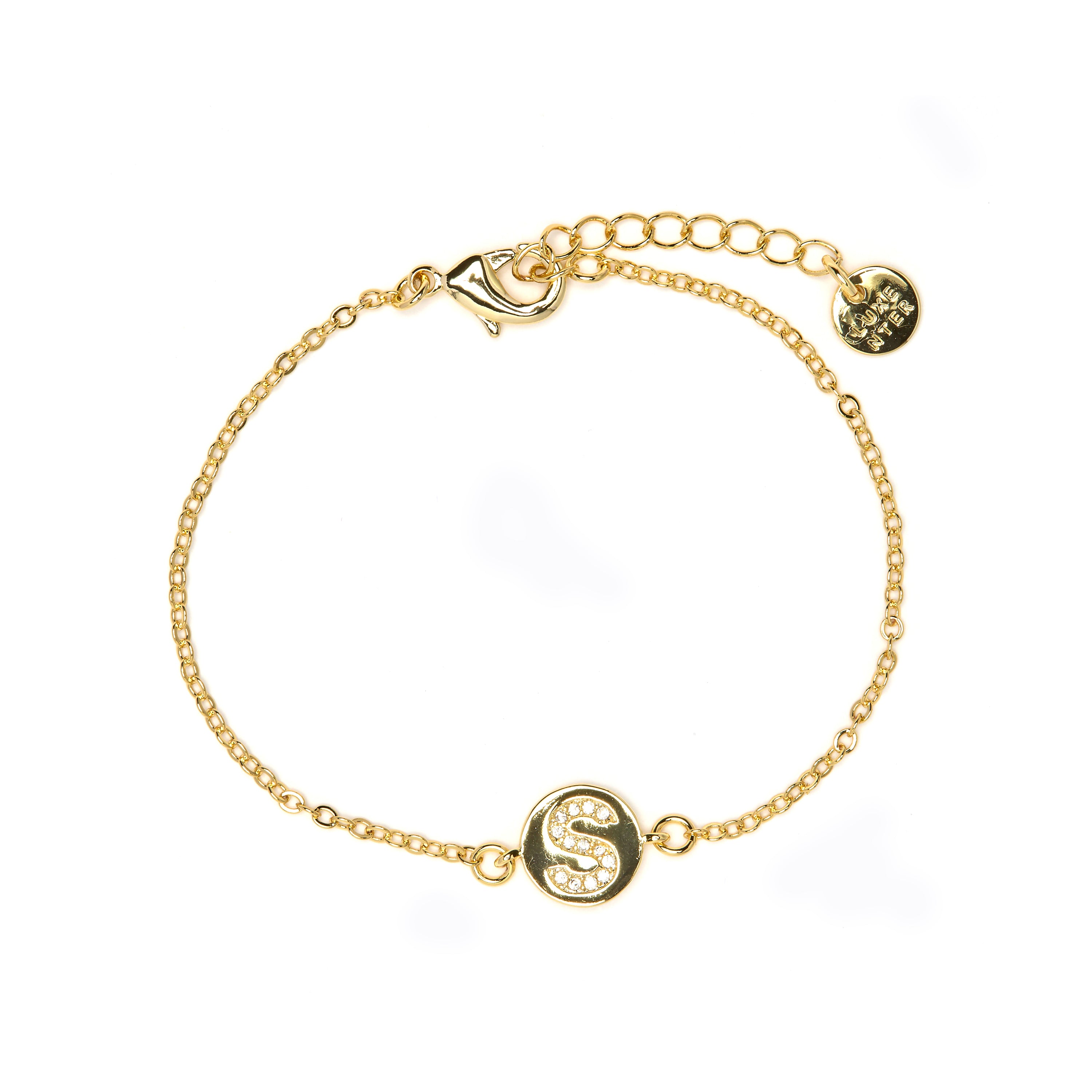 Pulsera con Circonita Brillante acabado oro amarillo 18k - Alphabet