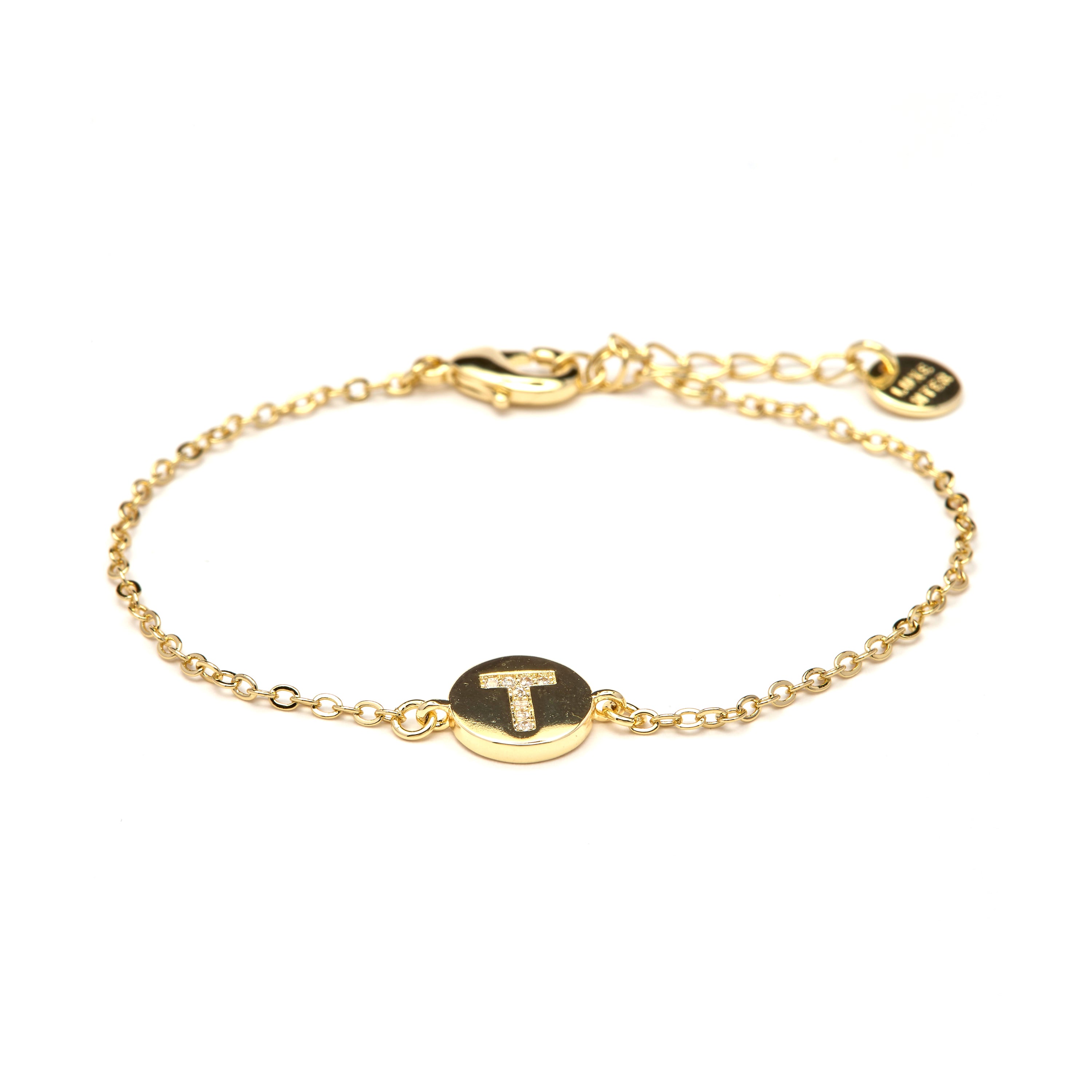 Pulsera con Circonita Brillante acabado oro amarillo 18k - Alphabet