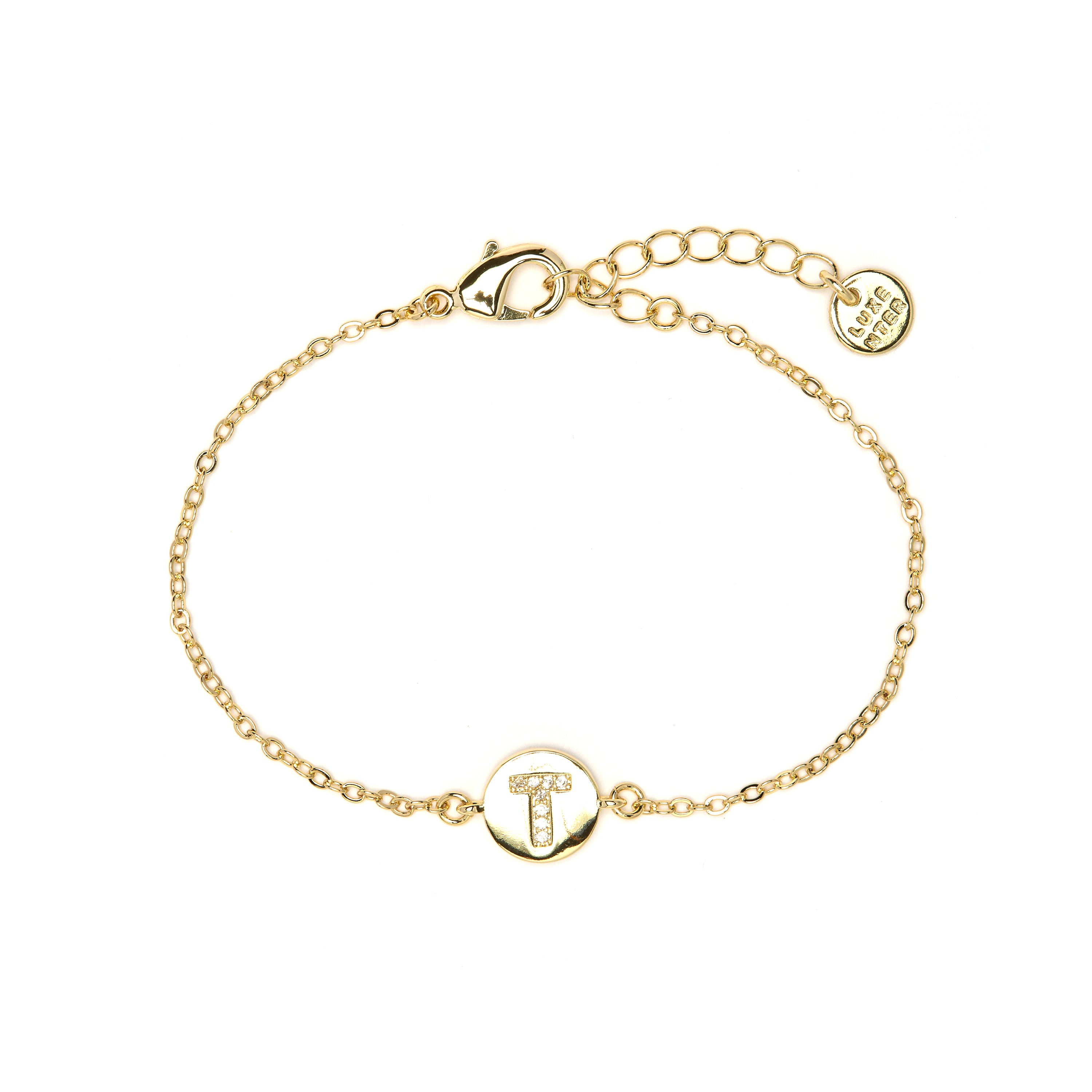 Pulsera con Circonita Brillante acabado oro amarillo 18k - Alphabet