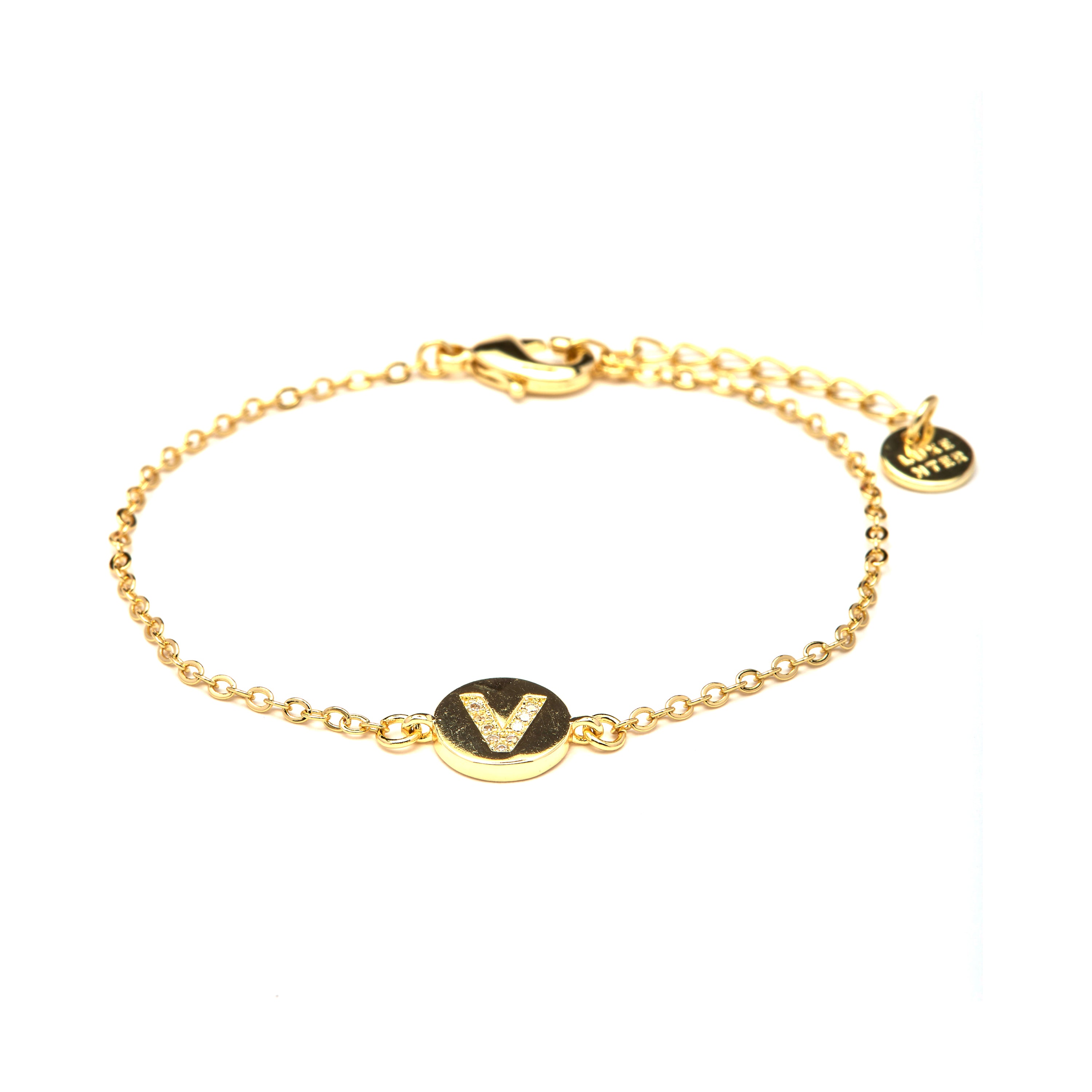 Pulsera con Circonita Brillante acabado oro amarillo 18k - Alphabet