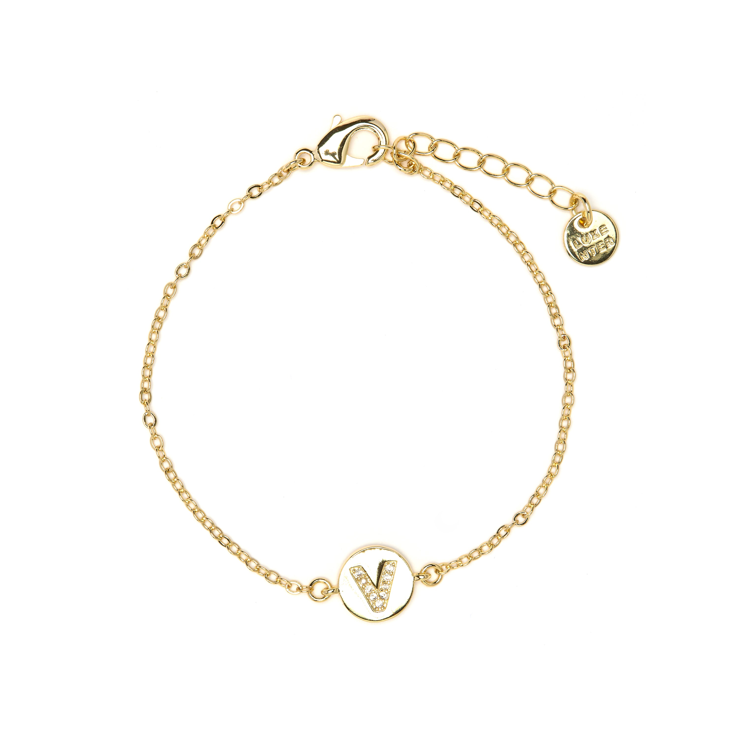 Pulsera con Circonita Brillante acabado oro amarillo 18k - Alphabet