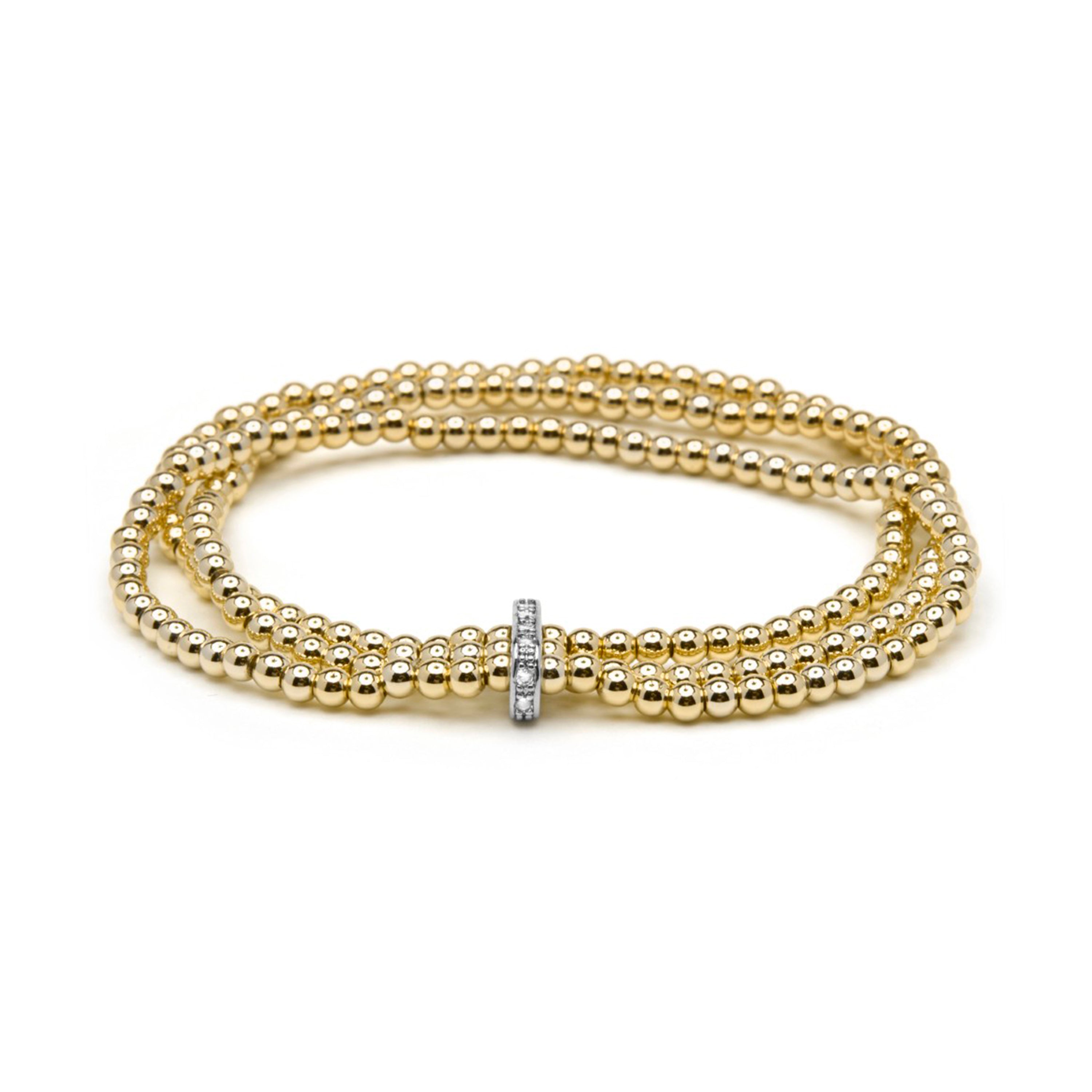 Pulsera de Circonita Brillante acabado en oro amarillo de 18k - Lalau