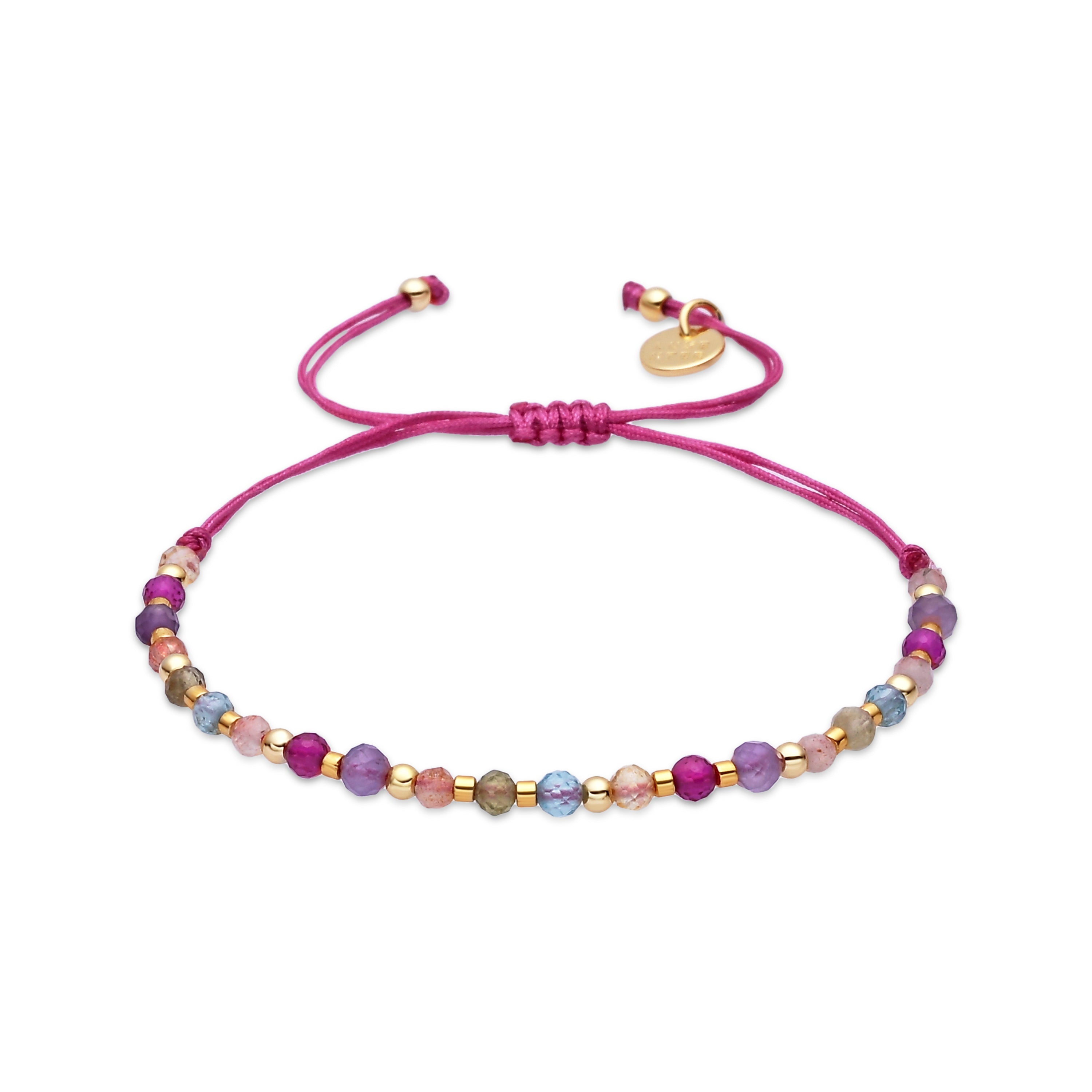 Pulsera de Cristal Multicolor acabado en oro amarillo de 18k - Fensah