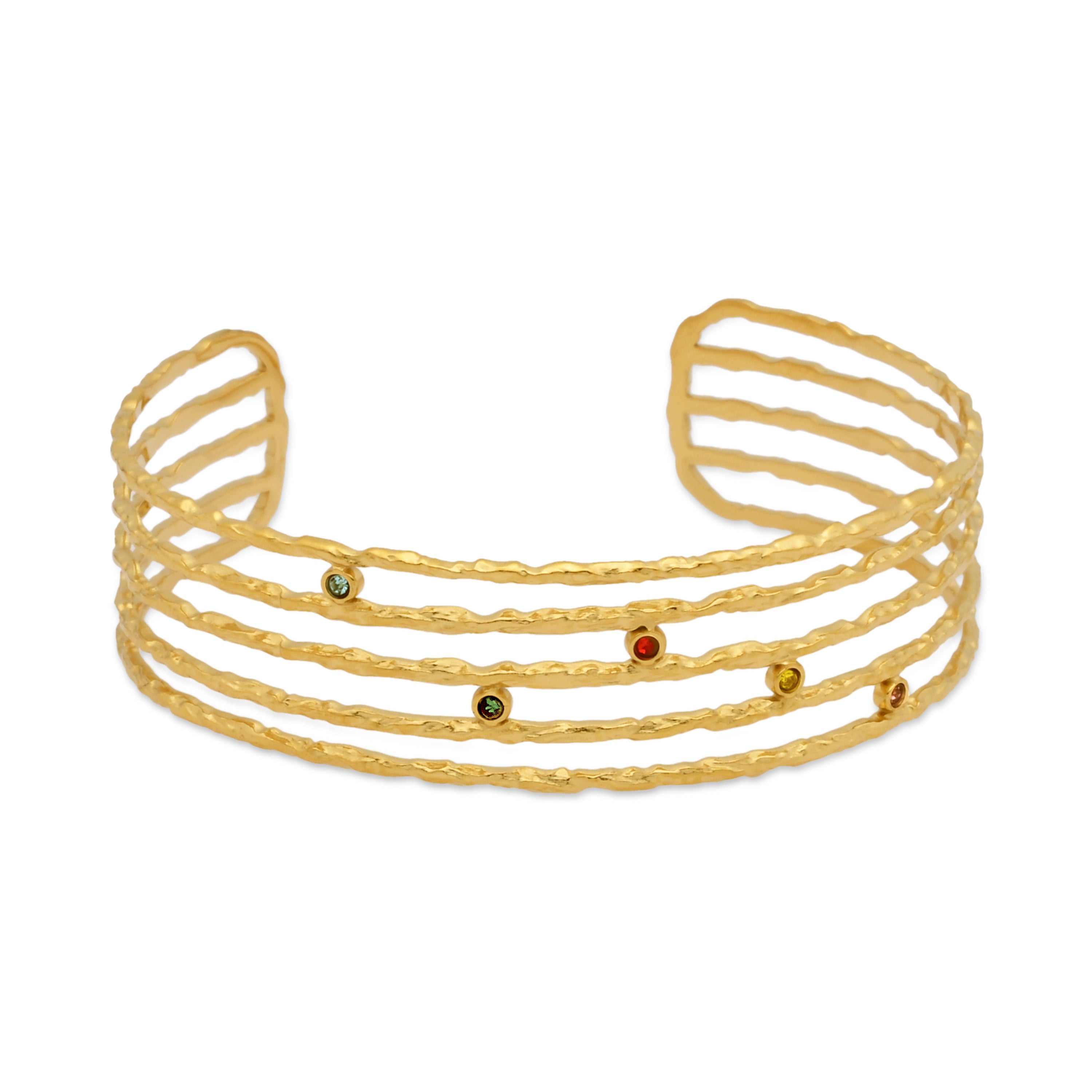 Pulsera de Circonita Multicolor acabado en oro amarillo 18k - Copply