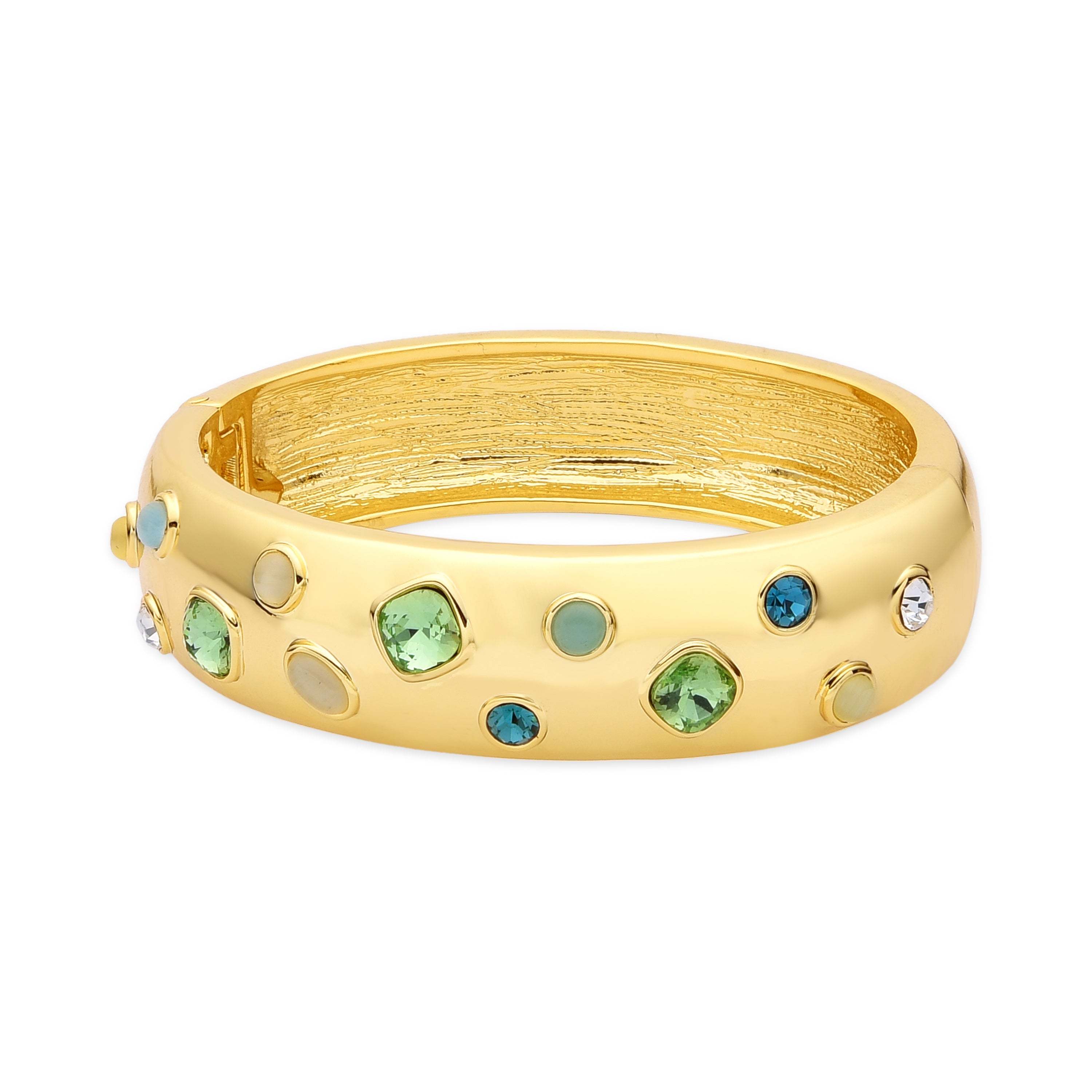 Pulsera acabado oro amarillo de 18k y Ojo de Gato Naranja - Hasa