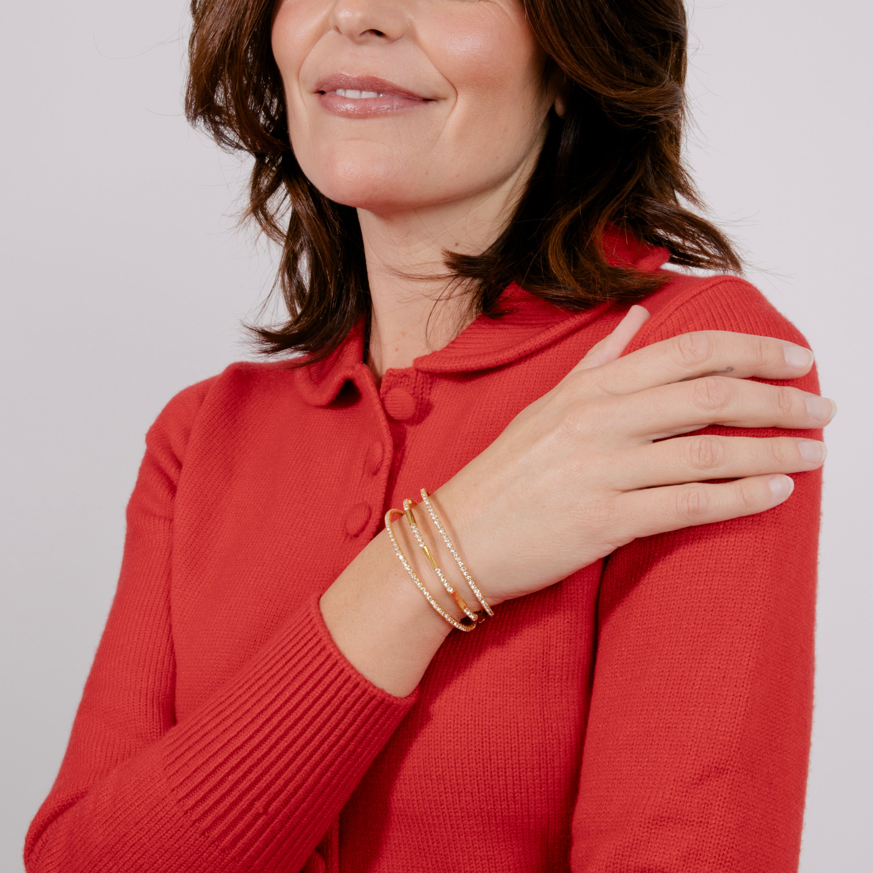 Pulsera de Circonita Brillante acabado en oro amarillo de 18k - Amlok