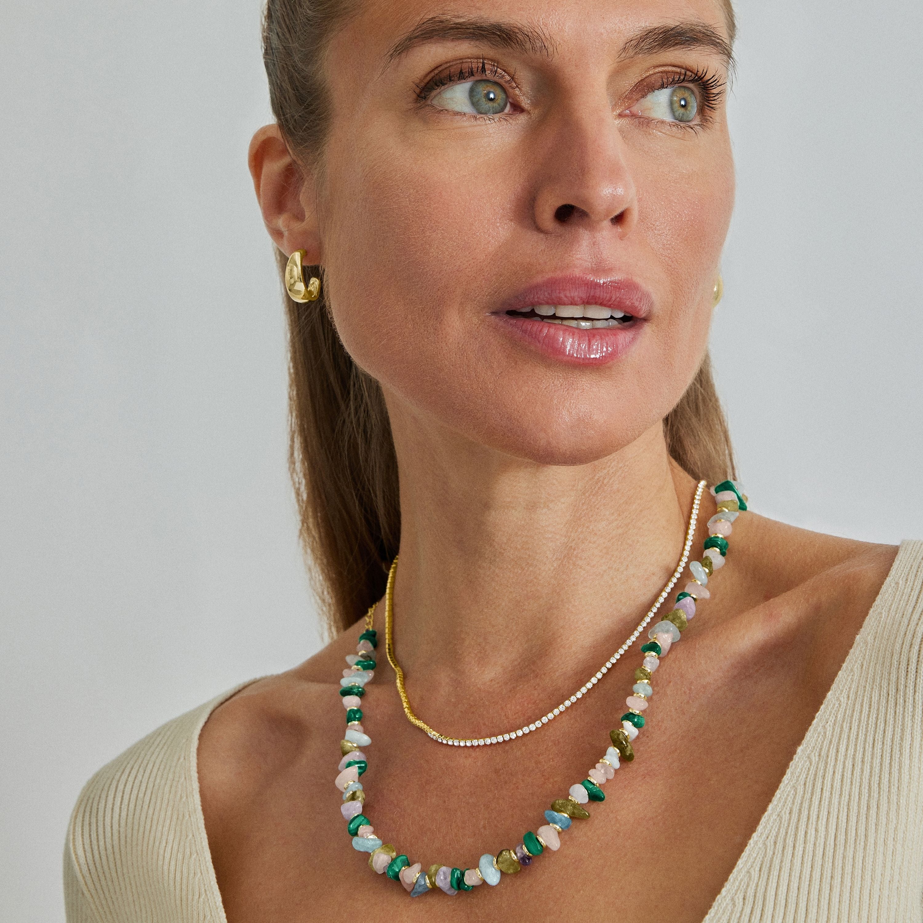 Pendientes acabados en oro amarillo de 18K - Mrango