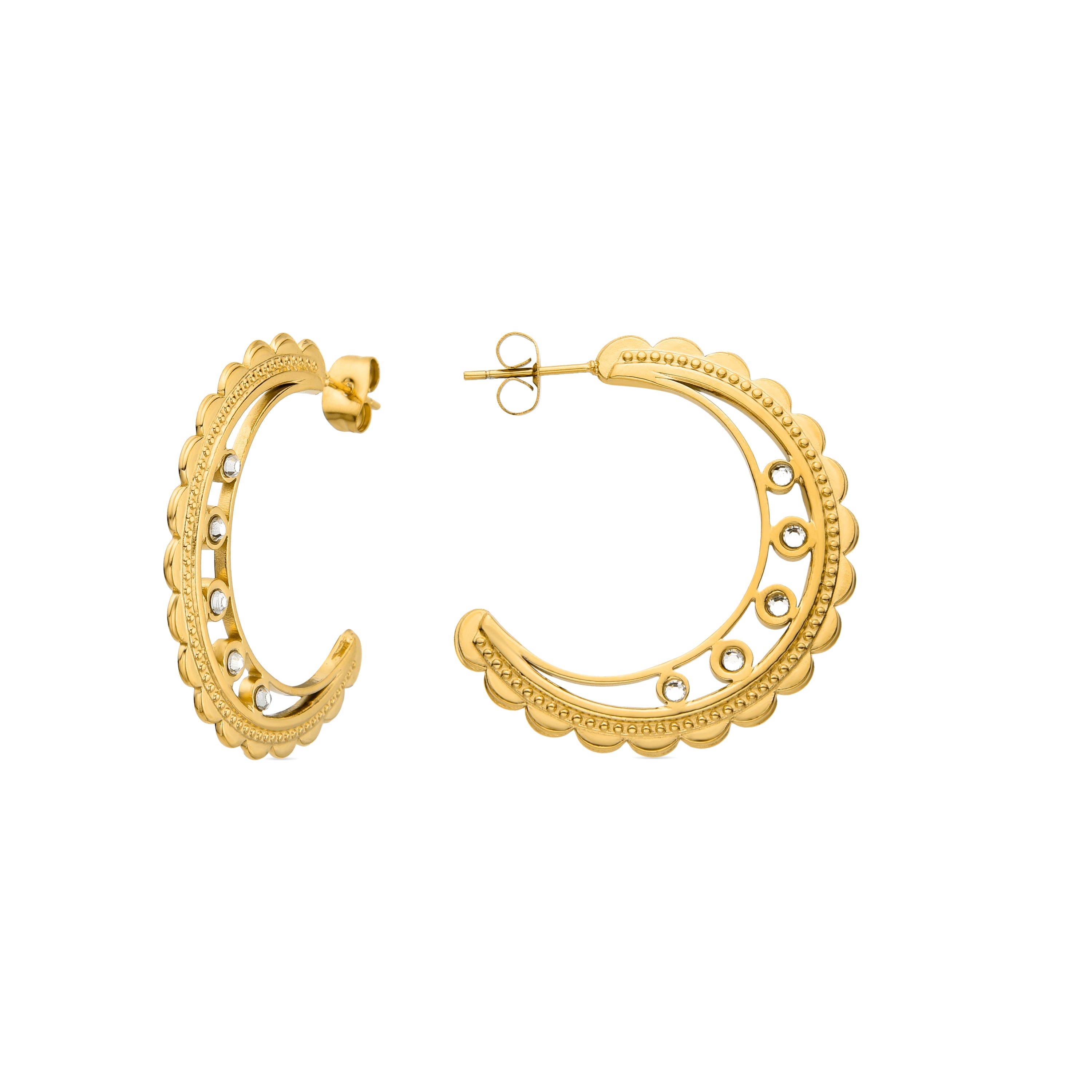 Orecchini in Zirconia Cubica finiti in oro giallo 18K - Fuduk