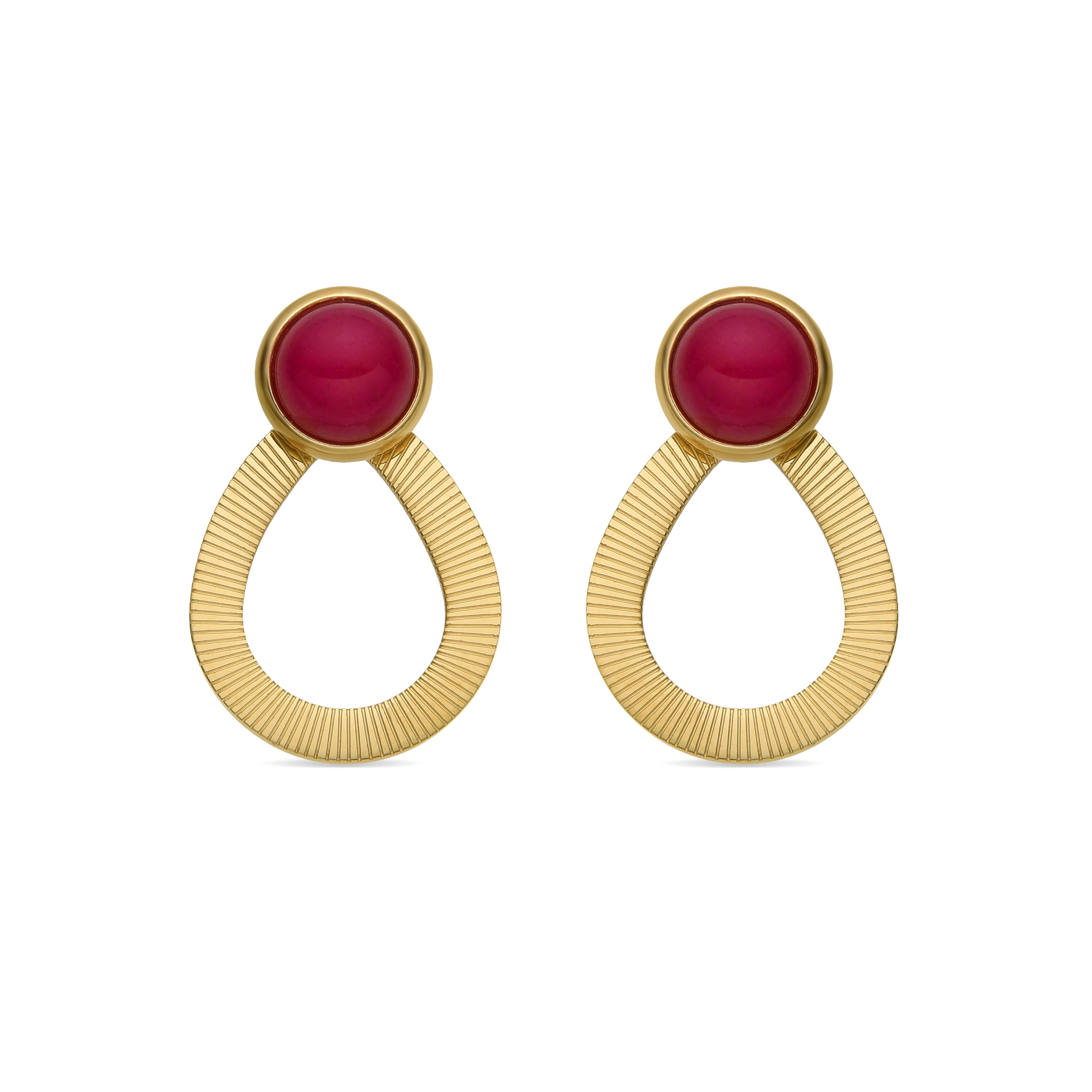 Pendientes con Agata Rosa acabado oro 18k - Terxiu
