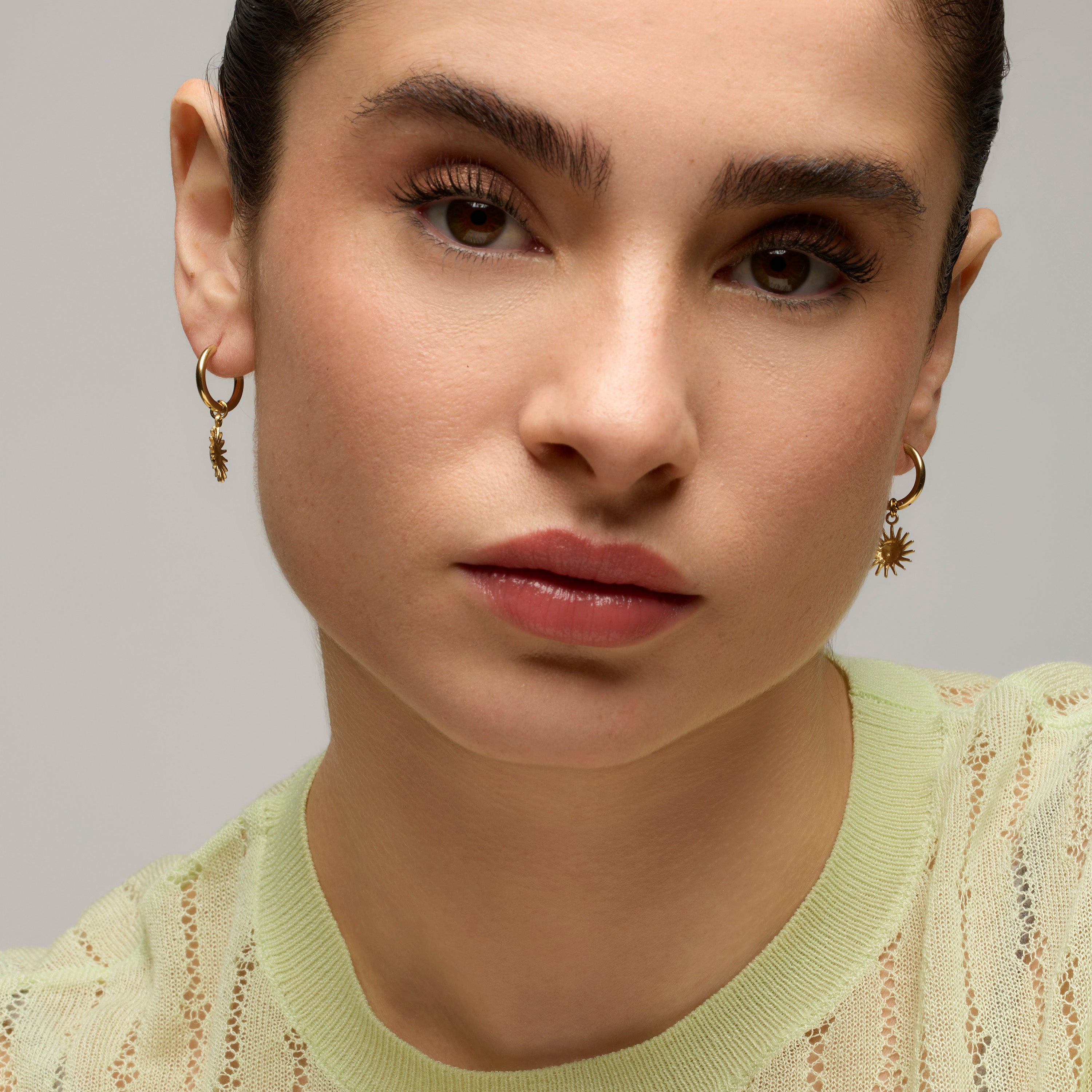 Pendientes acabado oro amarillo de 18k - Hamlao