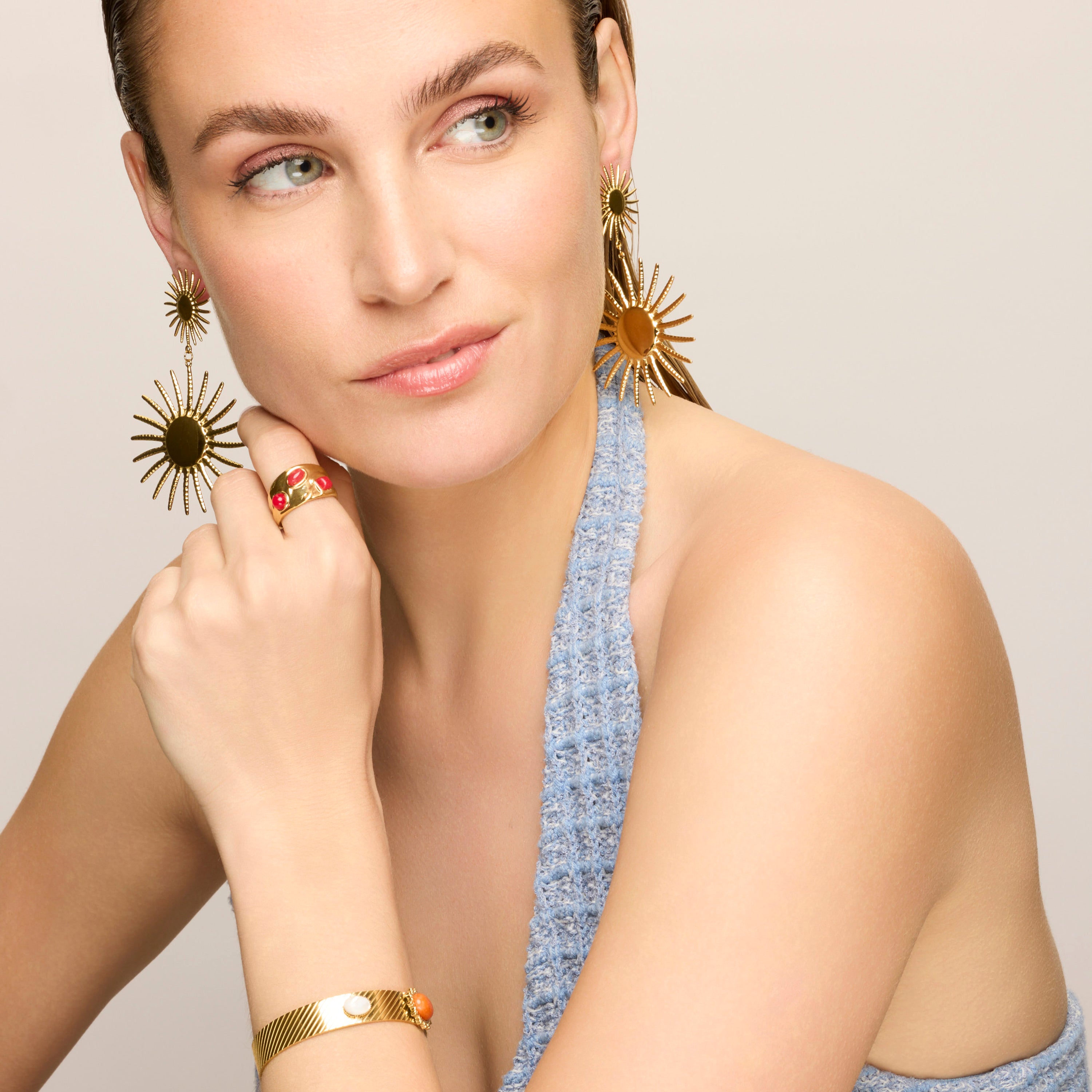 Pendientes acabado oro amarillo de 18k - Shadia