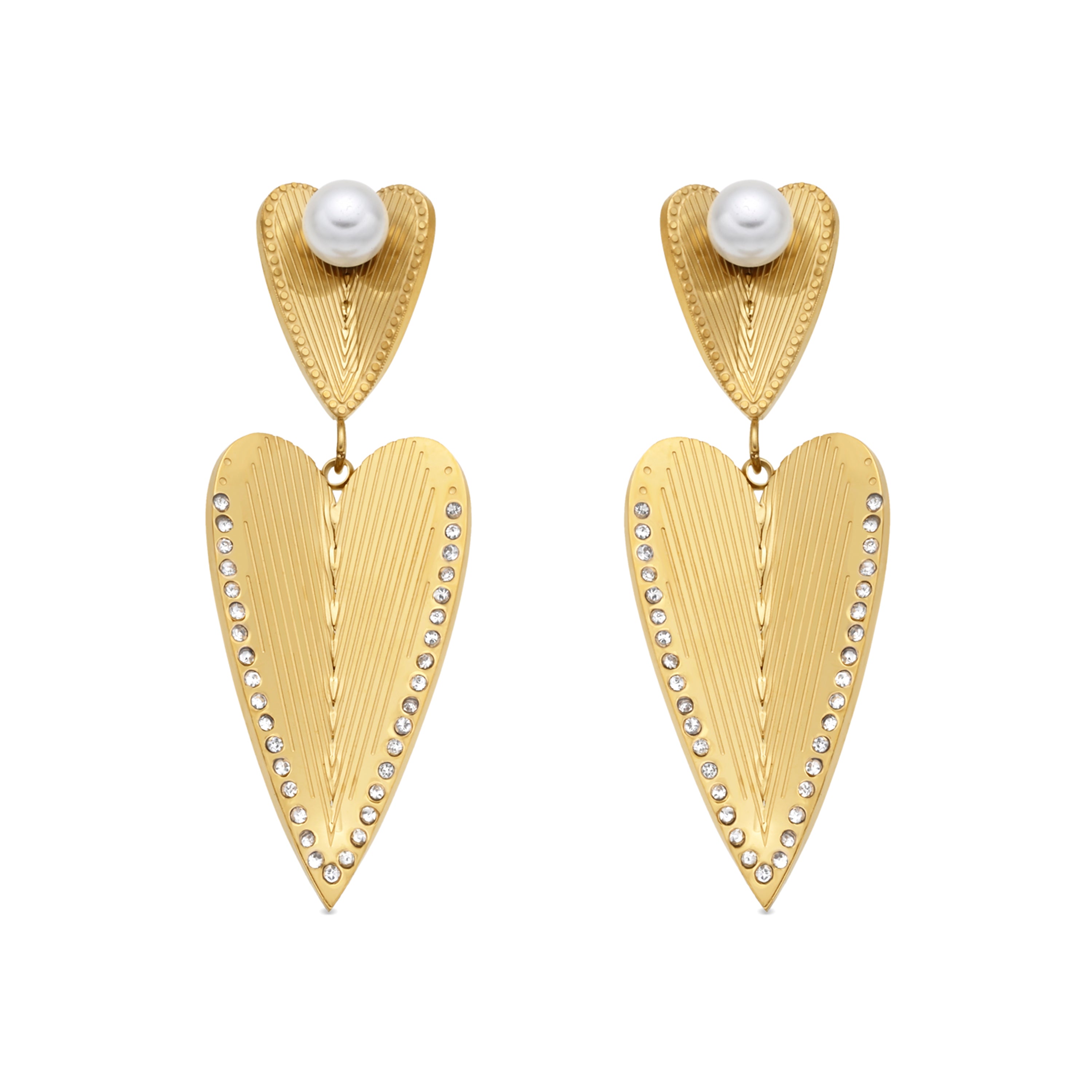 Pendientes de Circonita Brillante acabado en oro amarillo 18k - Zumeria