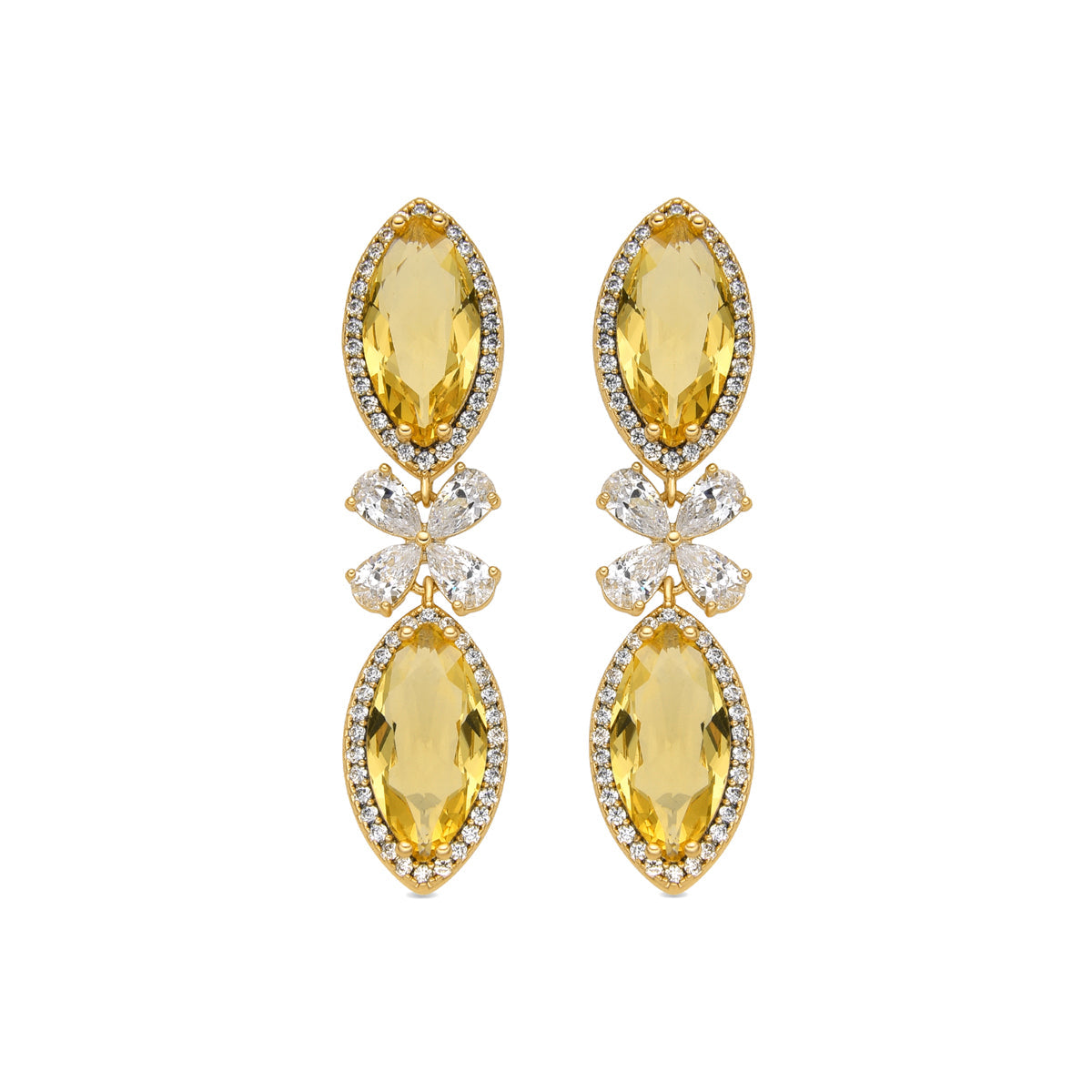 Pendientes con Padparadscha acabado oro 18k - Dimeo