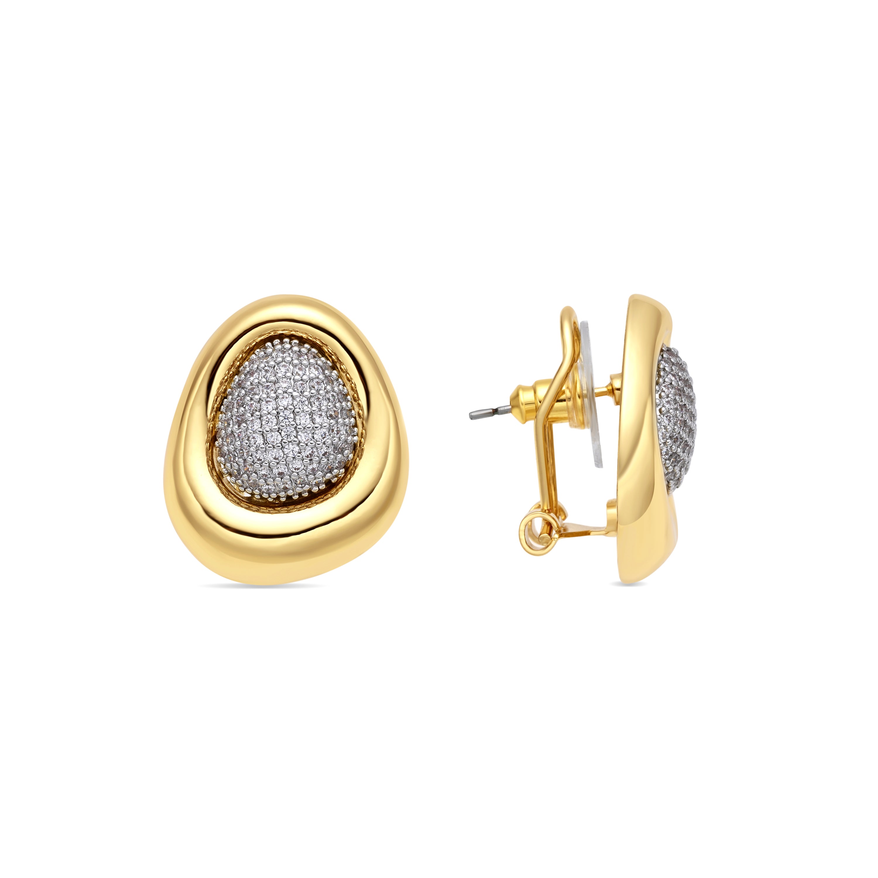 Pendientes de Circonita Brillante acabado en oro amarillo 18k - Thaura