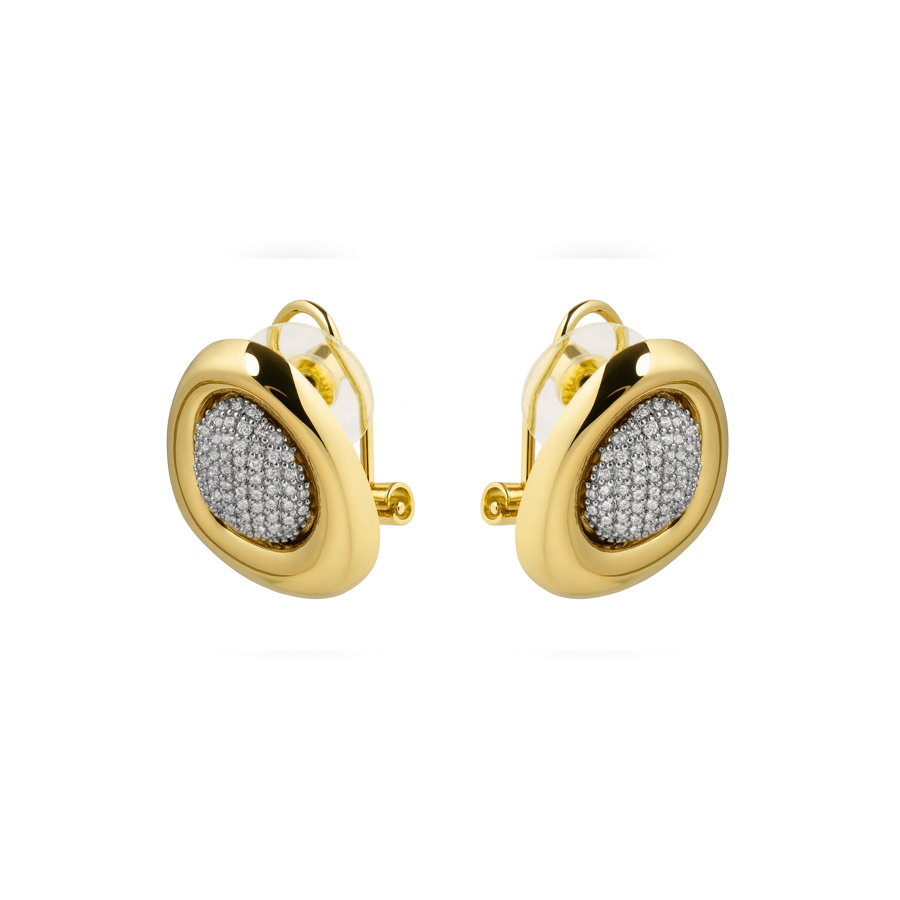 Pendientes de Circonita Brillante acabado en oro amarillo 18k - Thaura