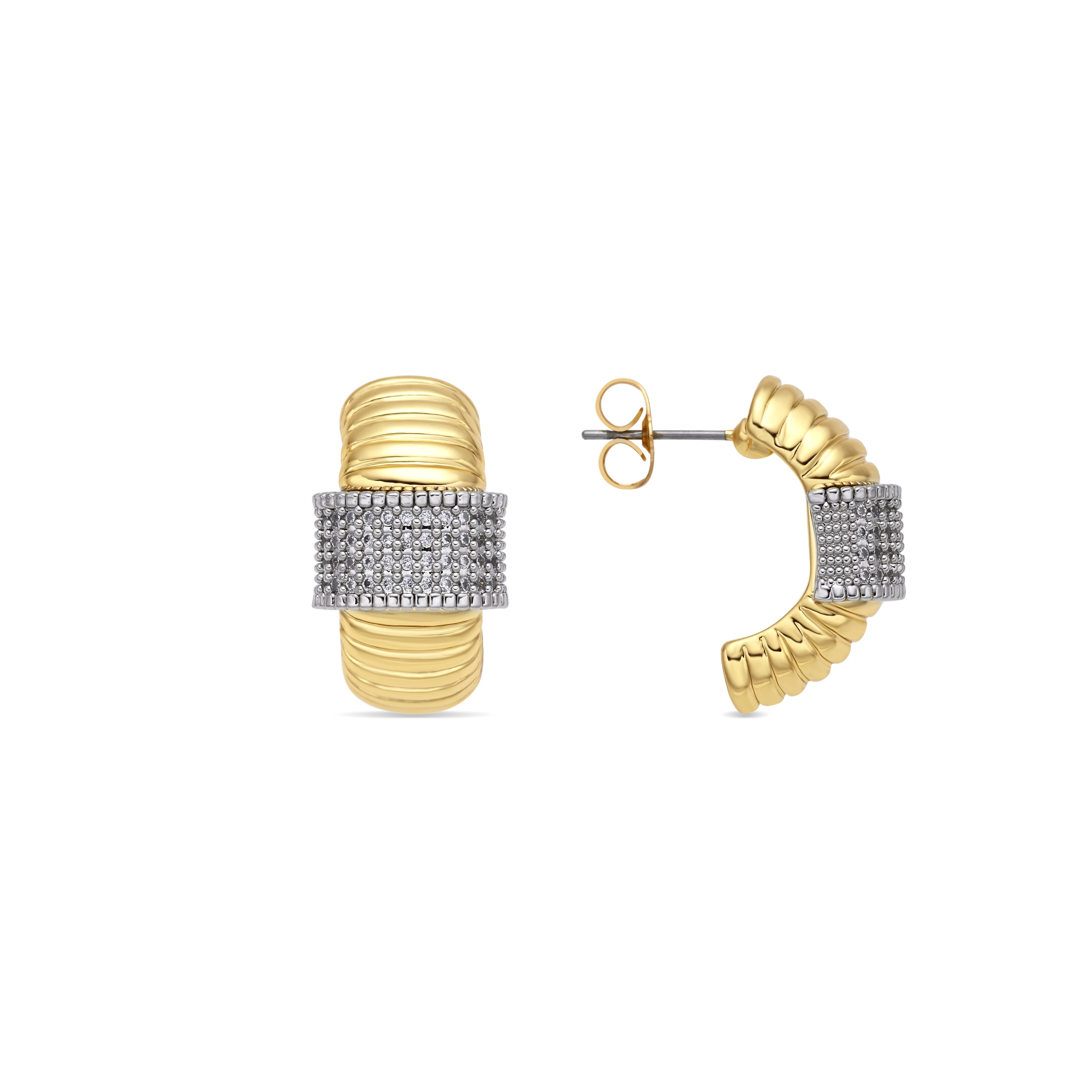 Pendientes de Circonita Brillante acabado en oro amarillo 18k - Lakso