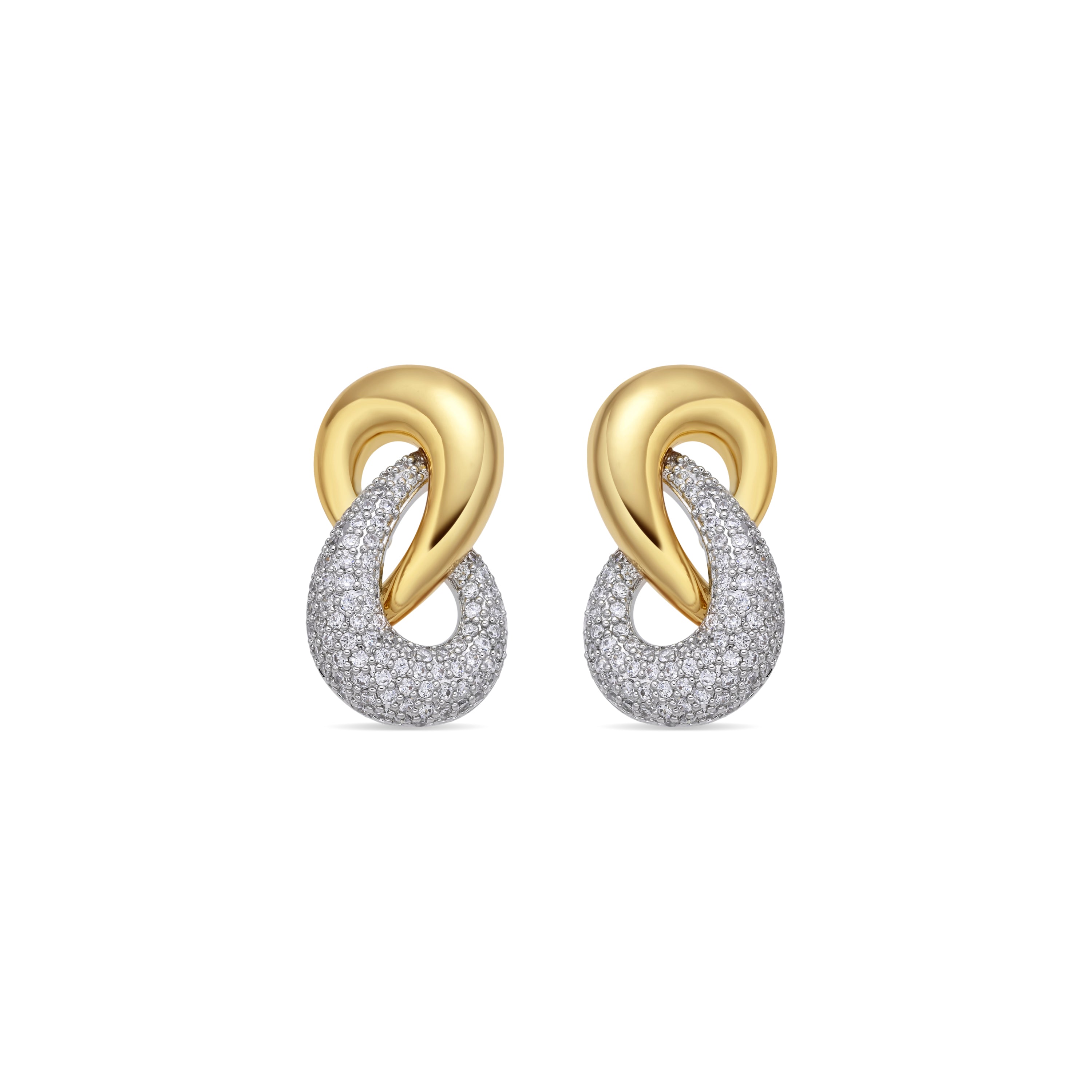 Pendientes de Circonita Brillante acabado en oro amarillo 18k - Baisum