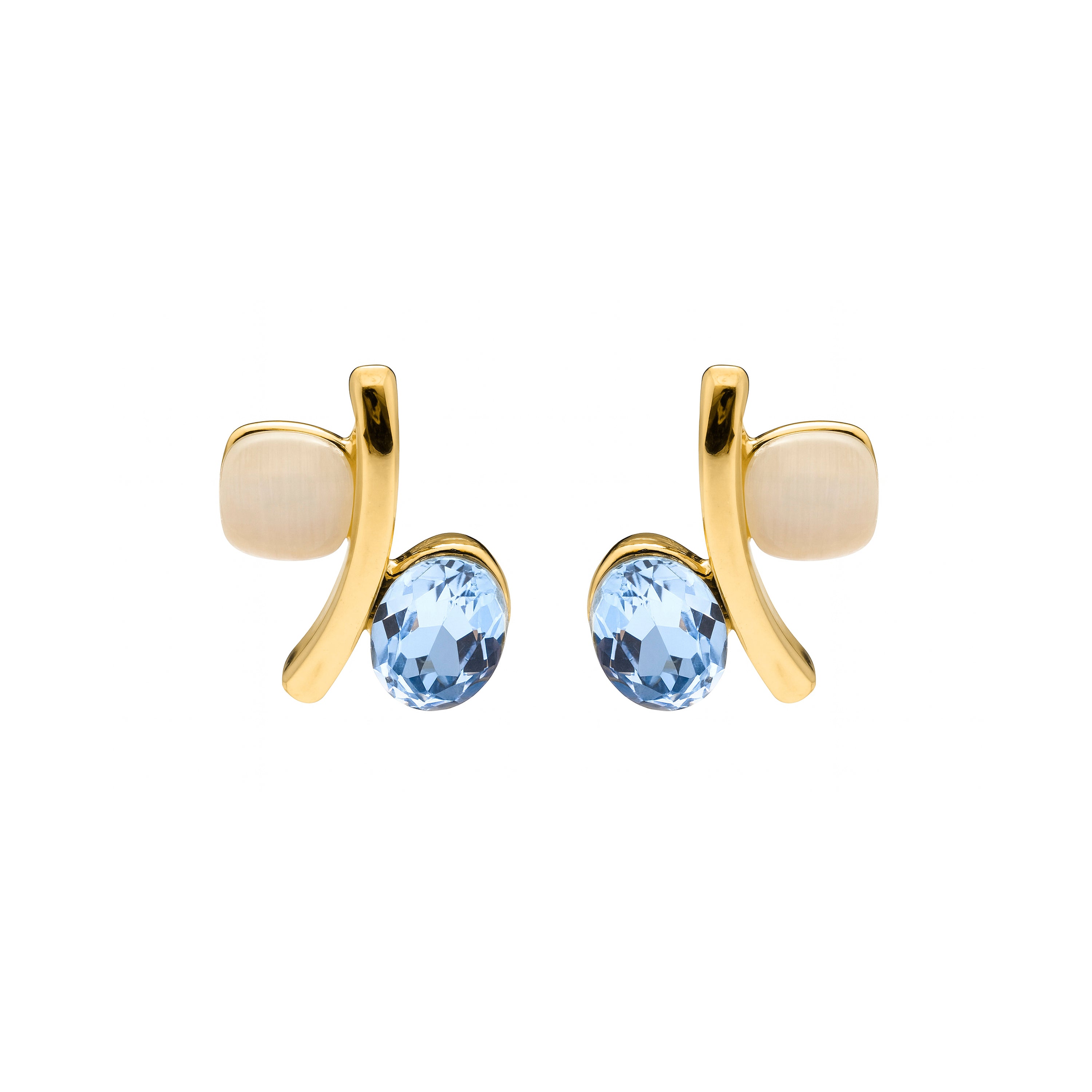 Pendientes de Ojo de Gato acabado en oro amarillo 18k - Hared