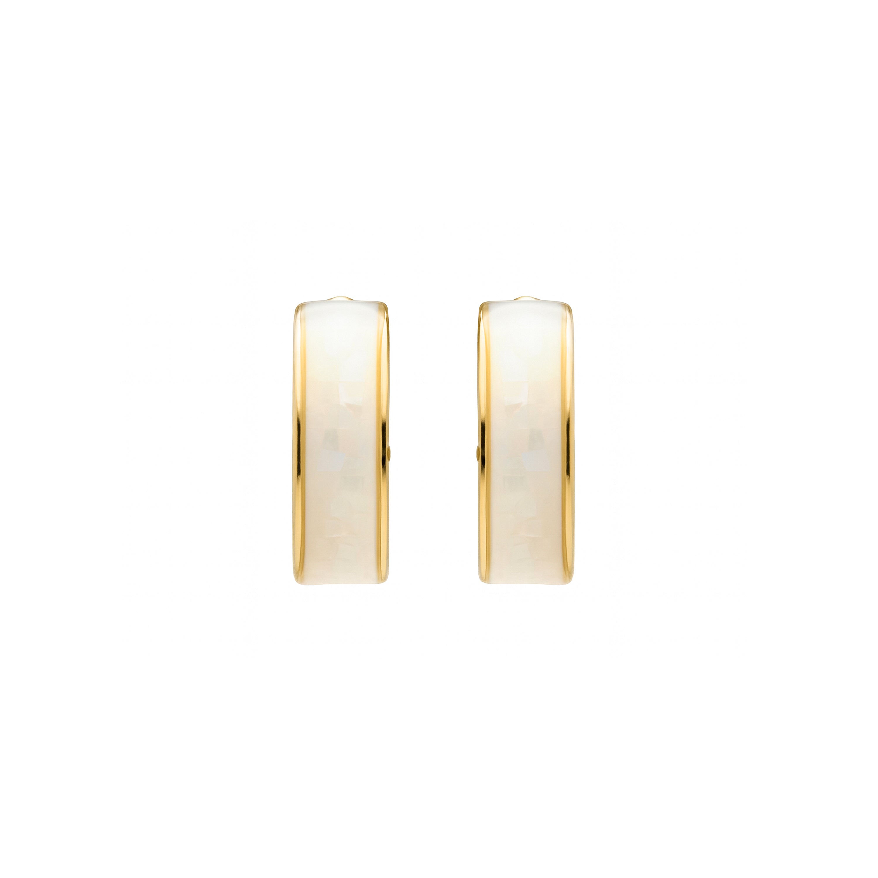 Pendientes de Madreperla Blanca acabado en oro amarillo 18k - Simo