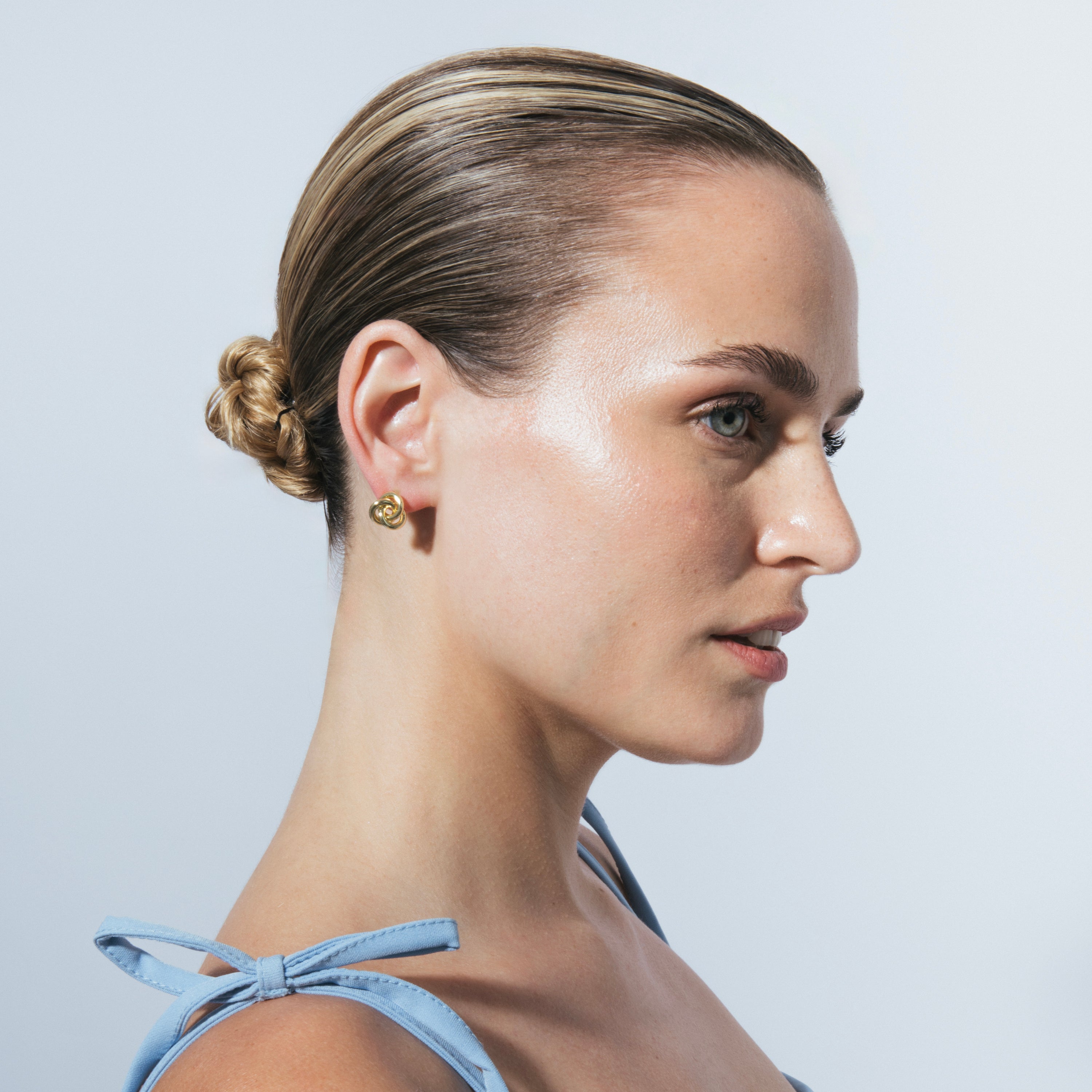 Pendientes acabado en oro amarillo 18k - Atoe