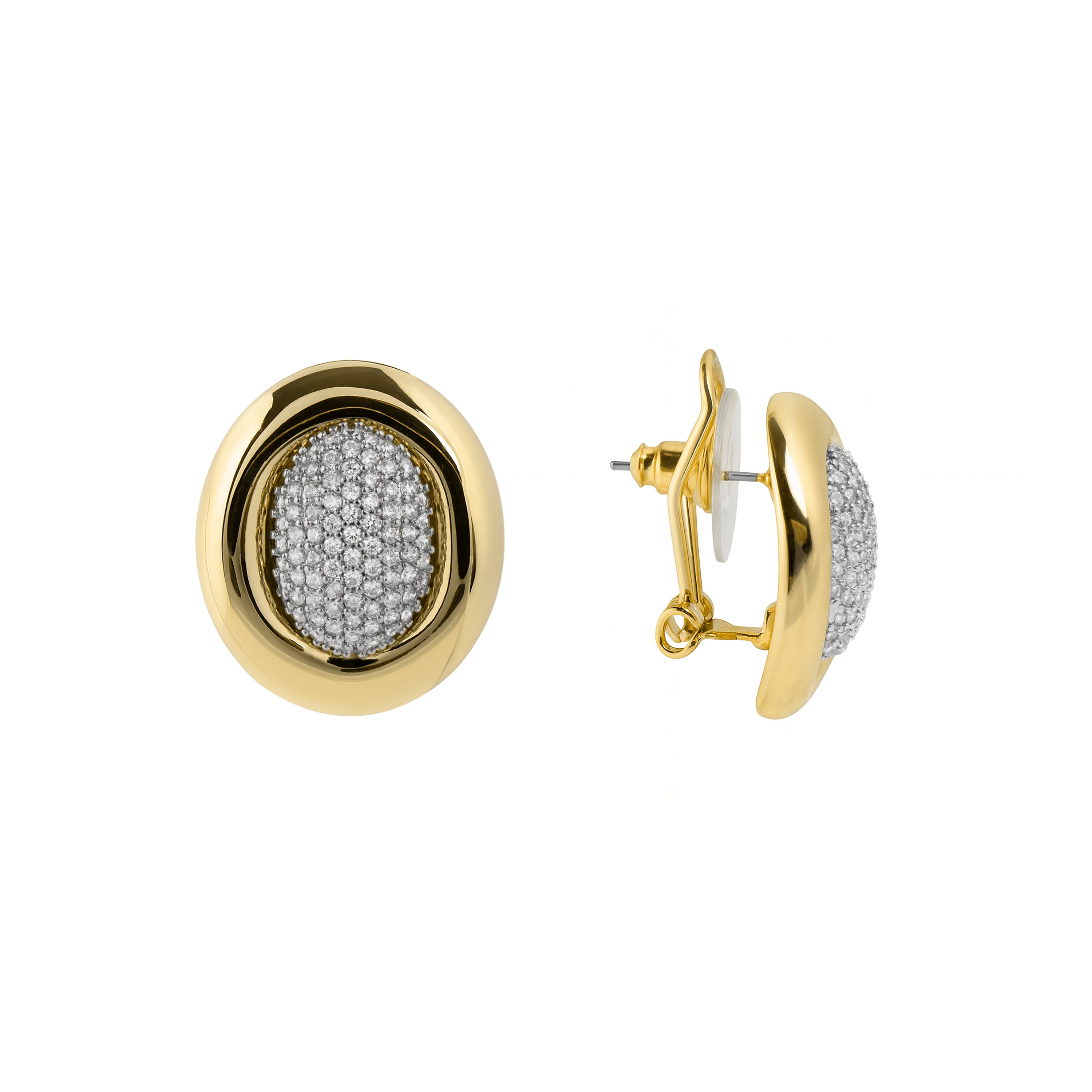 Pendientes de Circonita Brillante acabado en oro amarillo de 18k - Pharra