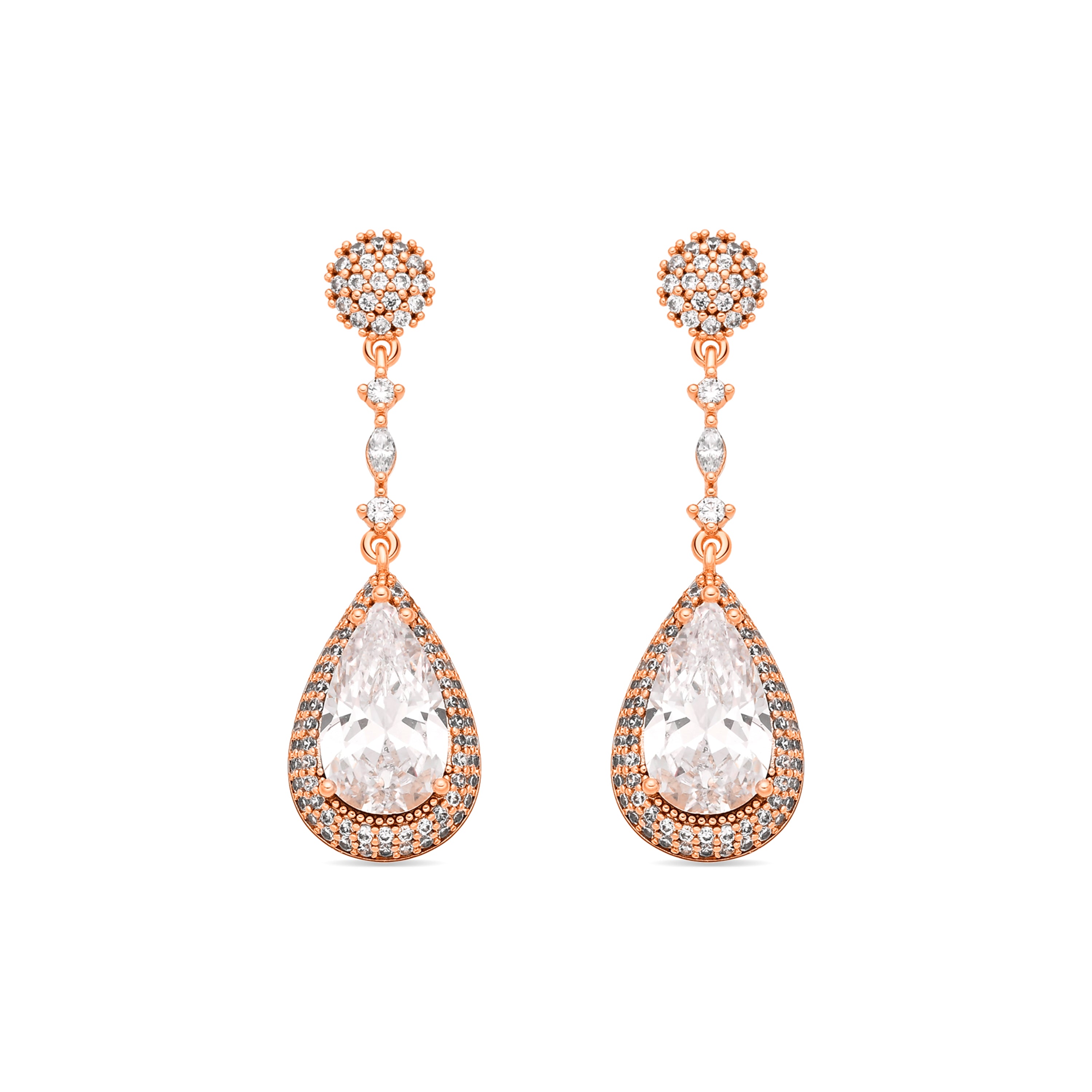 Pendientes de Circonita Brillante acabado en oro amarillo de 18k - Myrmo